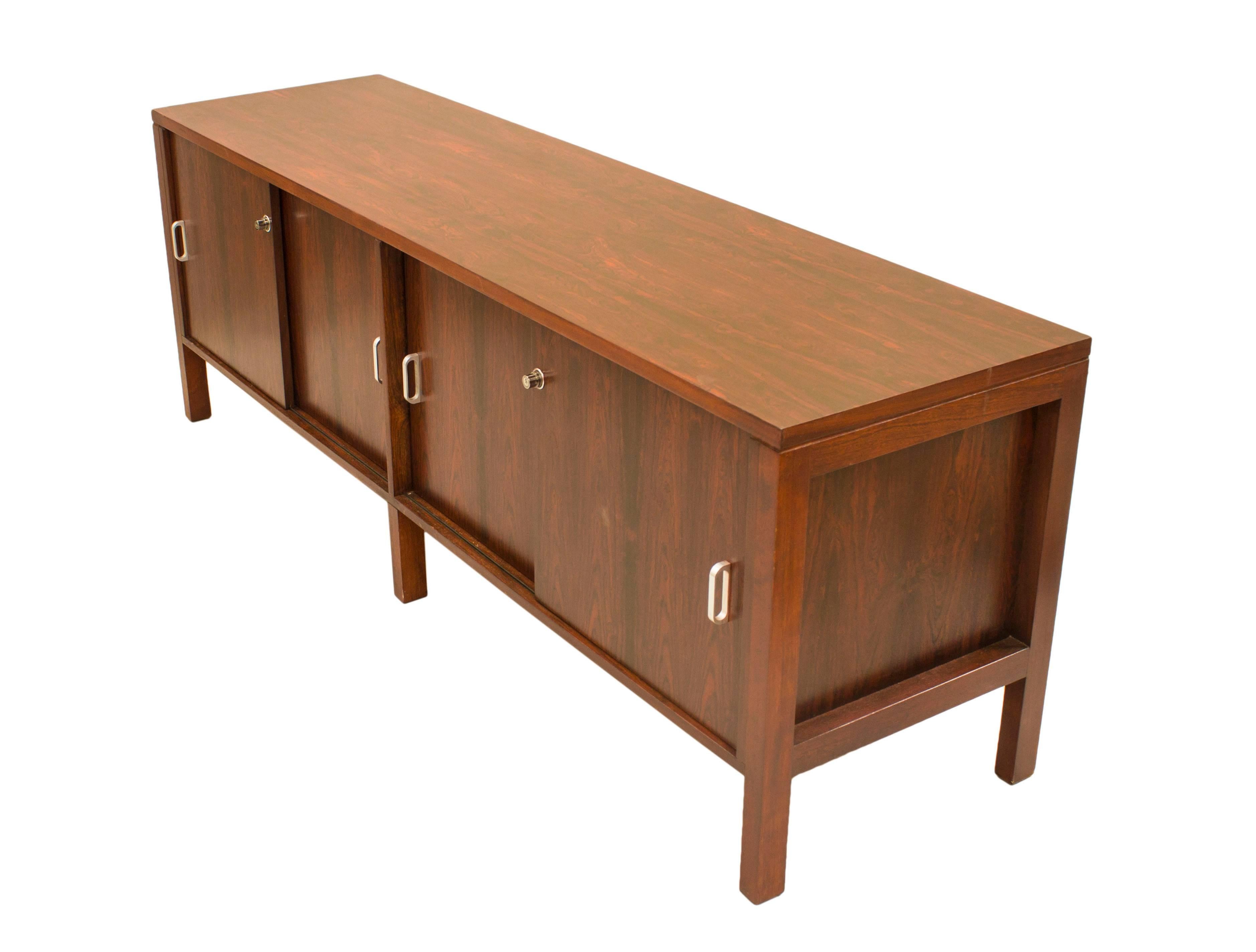 Solid Mahogany Danish Mid-Century Sideboard Media Unit Credenza In Excellent Condition For Sale In Greater Manchester, GB