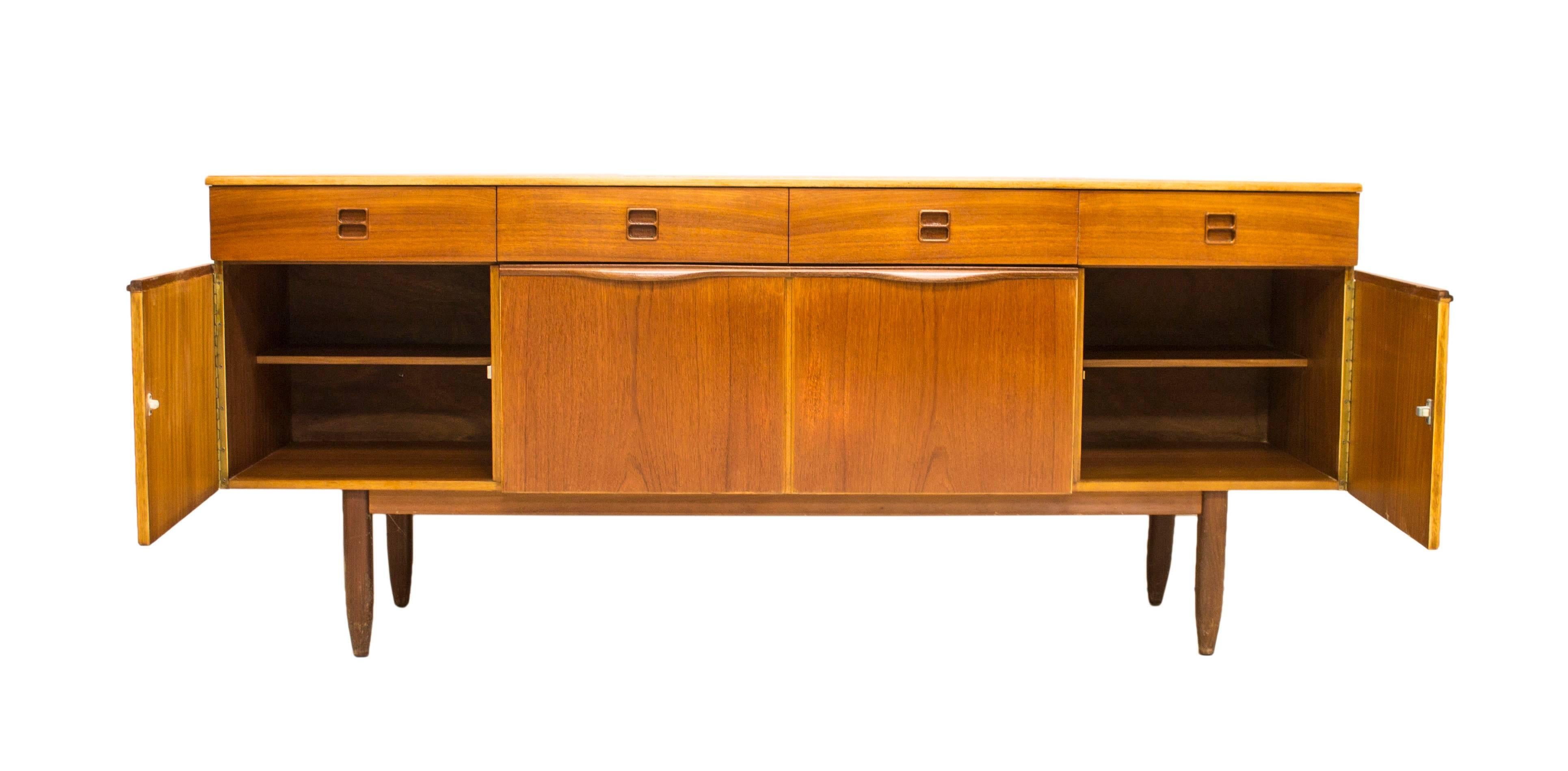Mid-Century Modern Portwood Teak Mid-Century Sideboard Media Unit For Sale