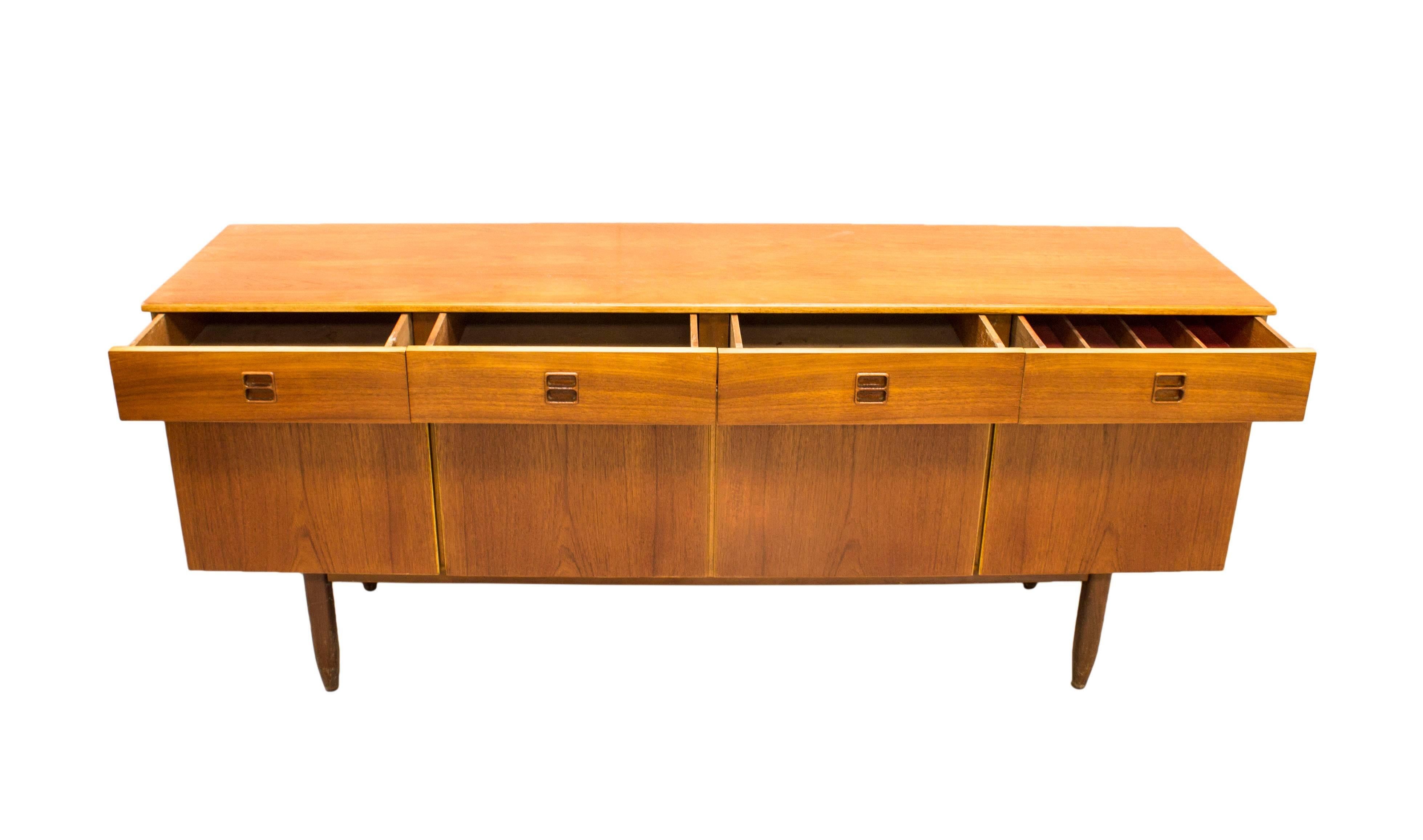Great Britain (UK) Portwood Teak Mid-Century Sideboard Media Unit For Sale