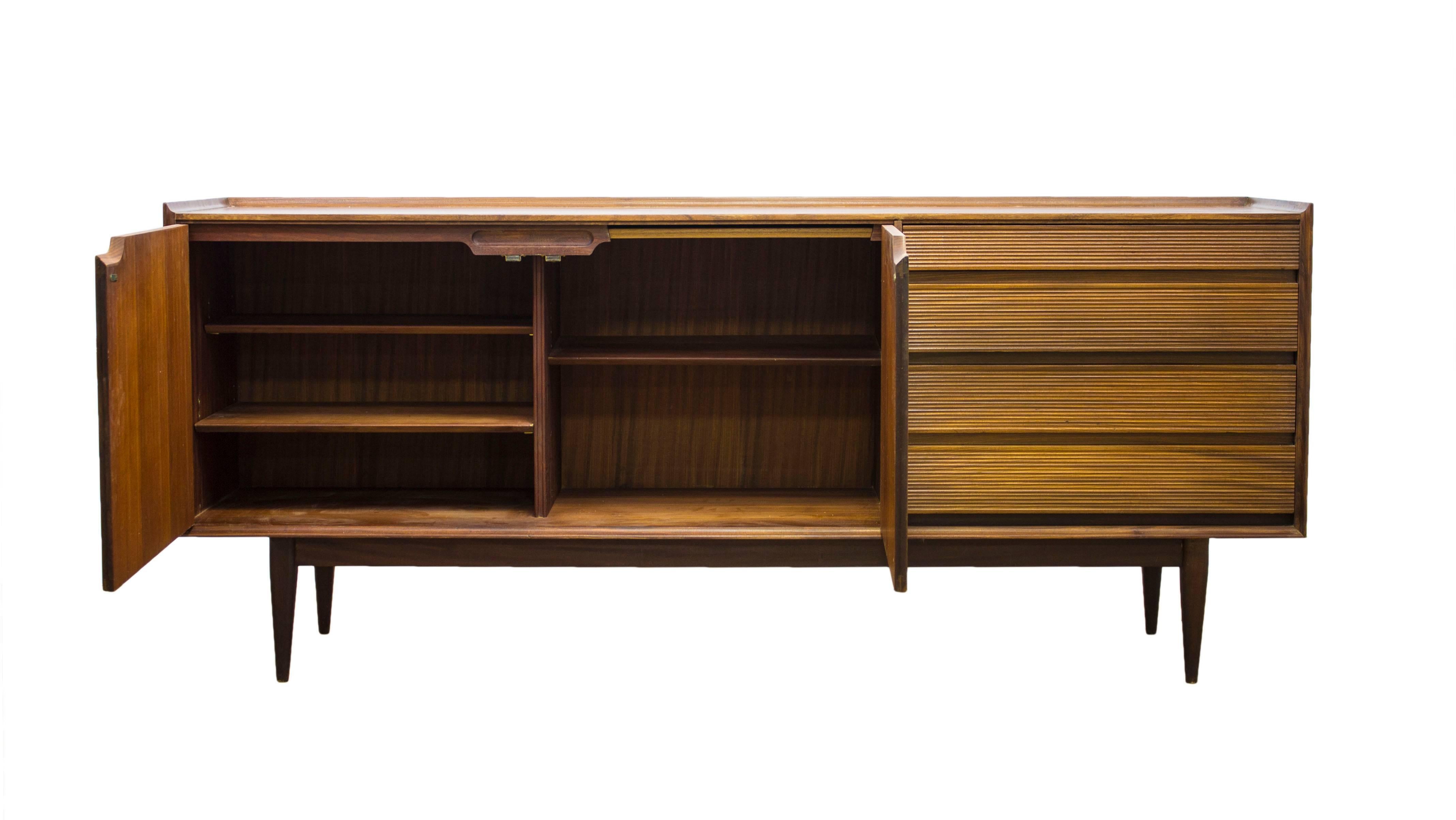 Mid-Century Modern Richard Hornby Teak and Afromosia Sideboard Media Storage for Heals