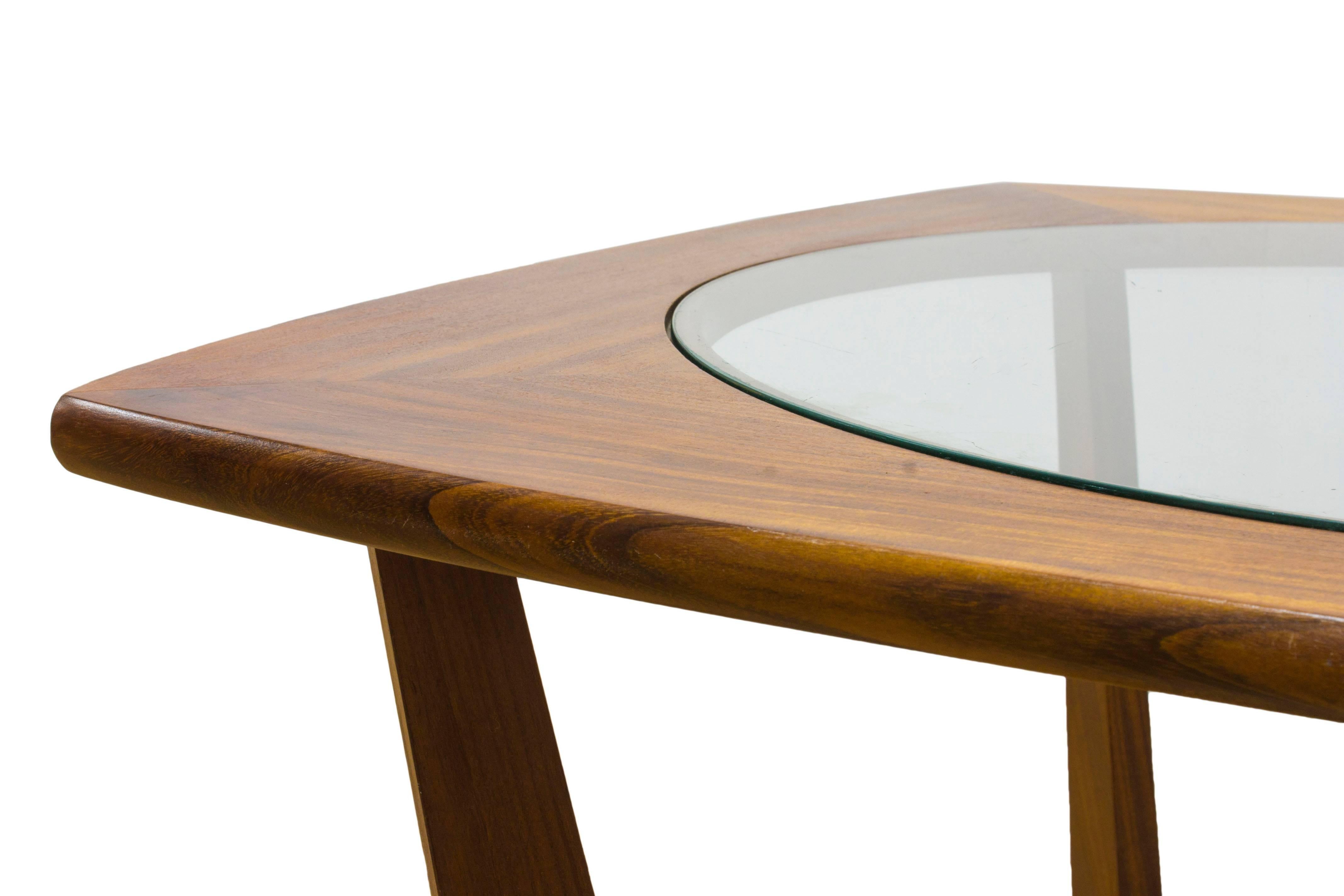 20th Century Danish Teak and Glass Coffee Table For Sale