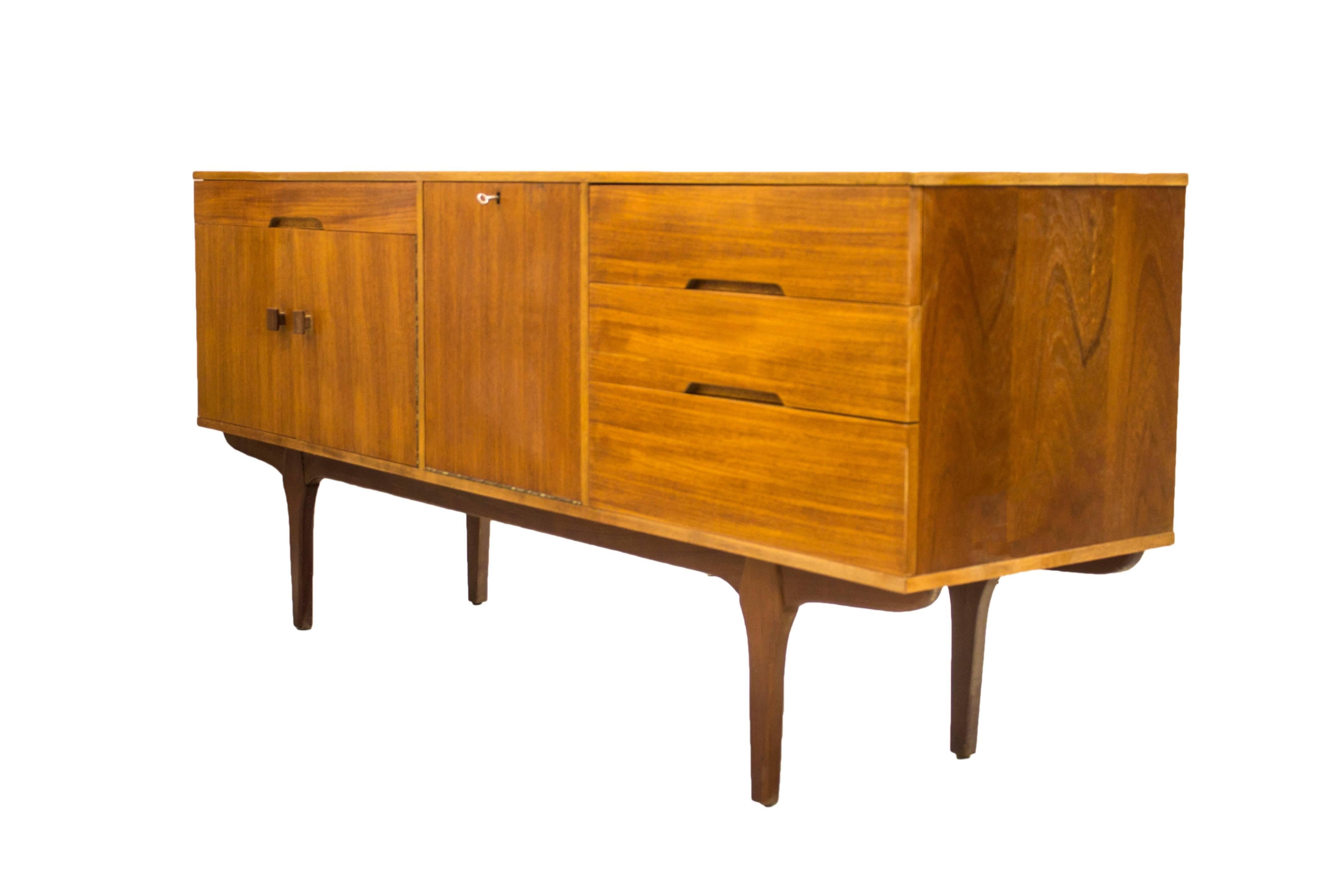 Great Britain (UK) Portwood Furniture of Stockport, England, Teak Mid-Century Sideboard Media Unit