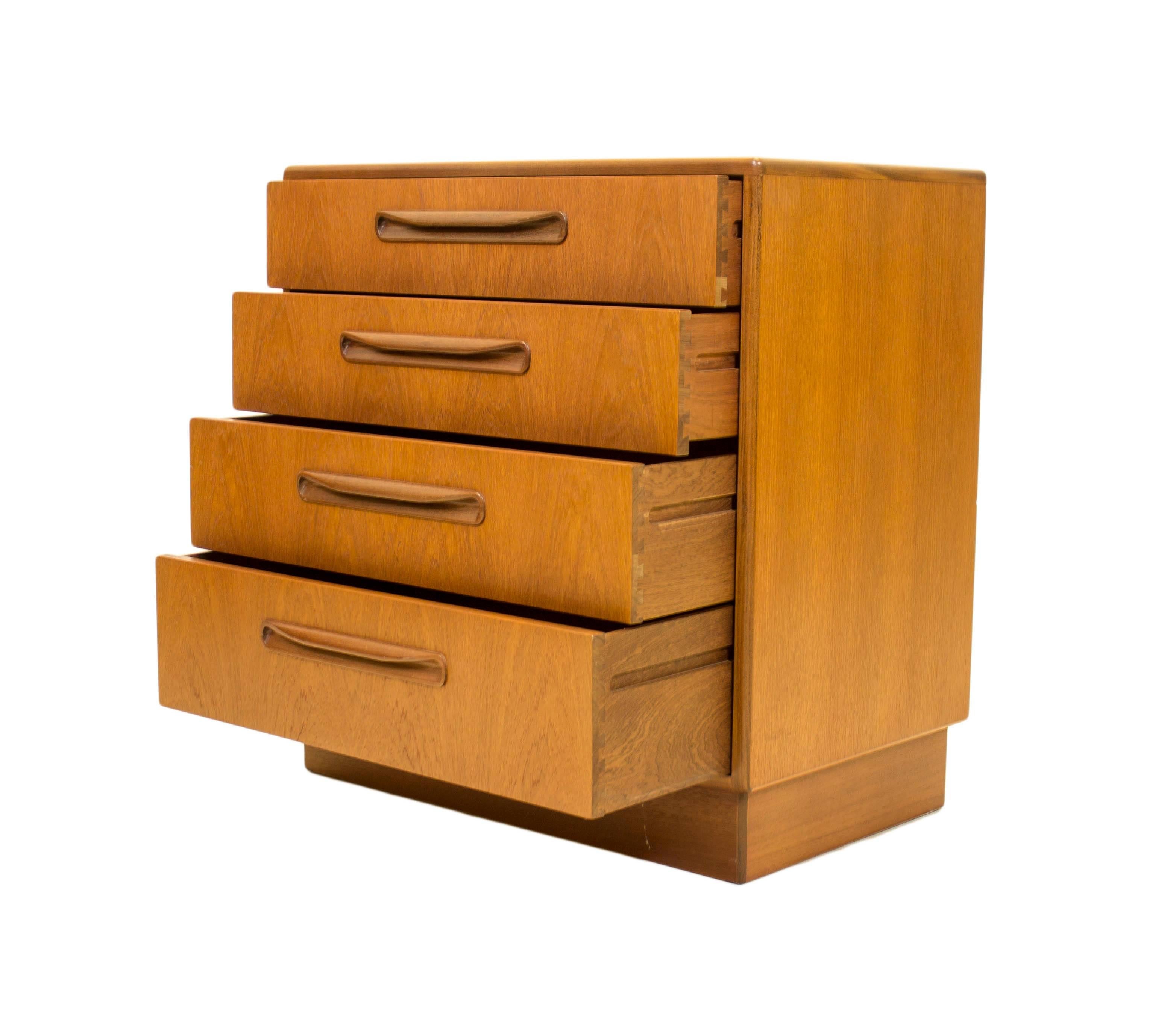 Great Britain (UK) G Plan Fresco Teak Four-Drawer Chest of Drawers by Victor Wilkins For Sale