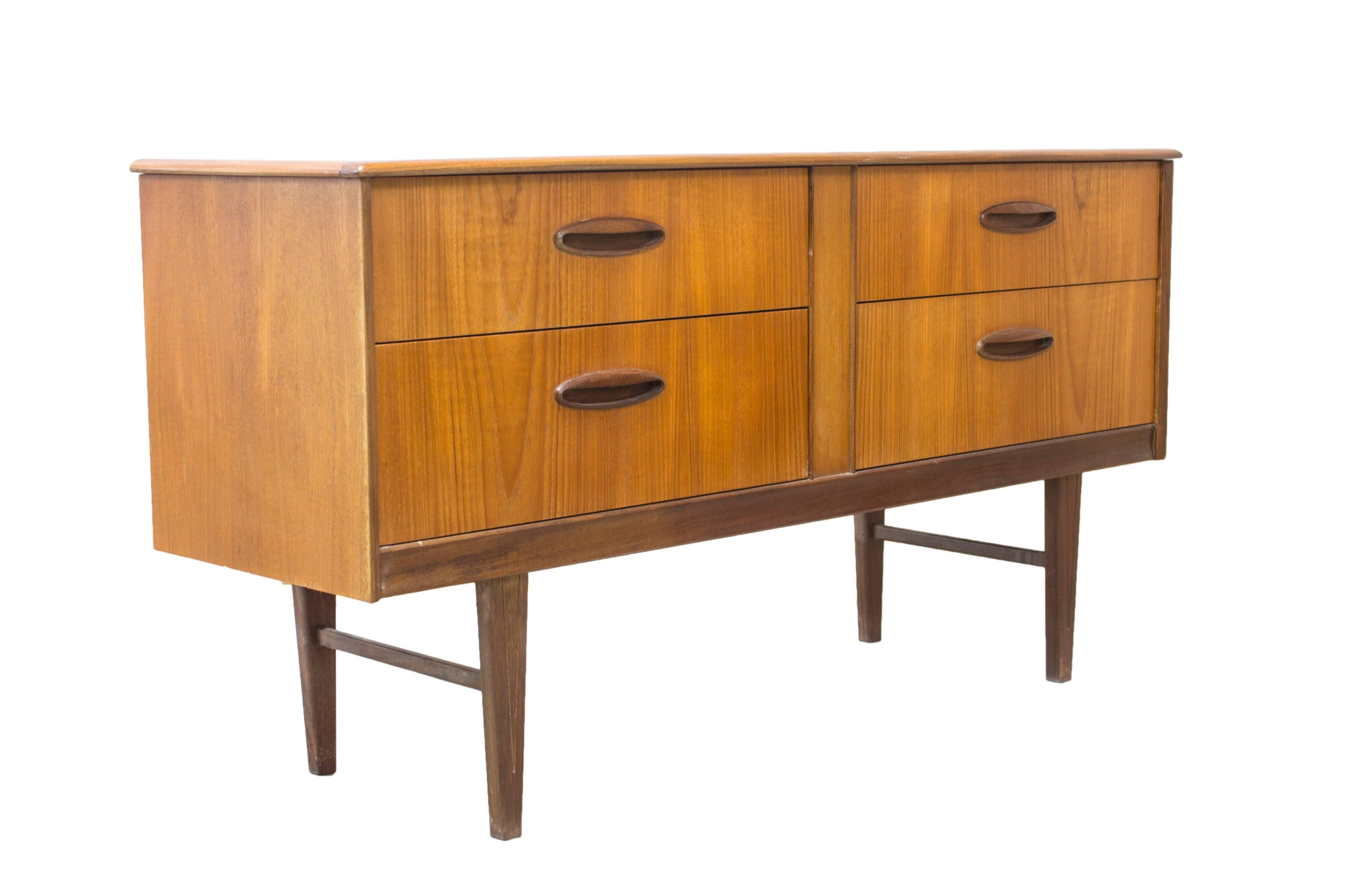 Mid-Century Modern Danish Style Compact Sideboard Storage Unit For Sale