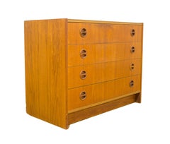 Swedish Teak Chest of Drawers with Inset Pulls G Plan Eames Era