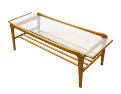 Danish Teak and Glass Coffee Table Magazine Shelf G Plan Eames Era