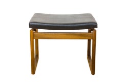 G Plan Quadrille Stool Footstool Retro Mid-Century Black Vinyl Eames Era