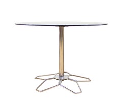 Retro Glass Chrome & Perspex Circular Dining Table Set Boardroom Conservatory