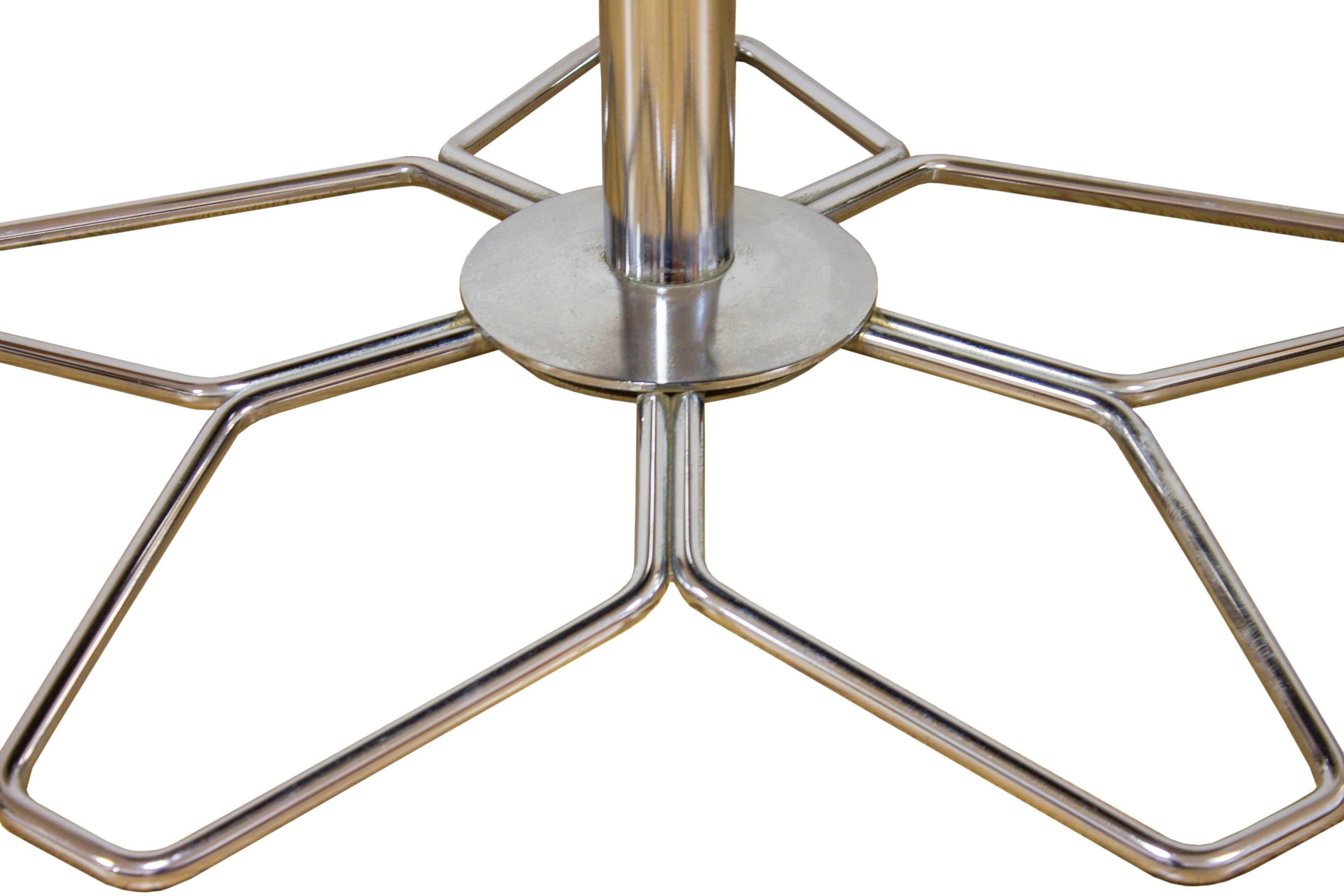 Mid-Century Modern Retro Glass Chrome & Perspex Circular Dining Table Set Boardroom Conservatory For Sale