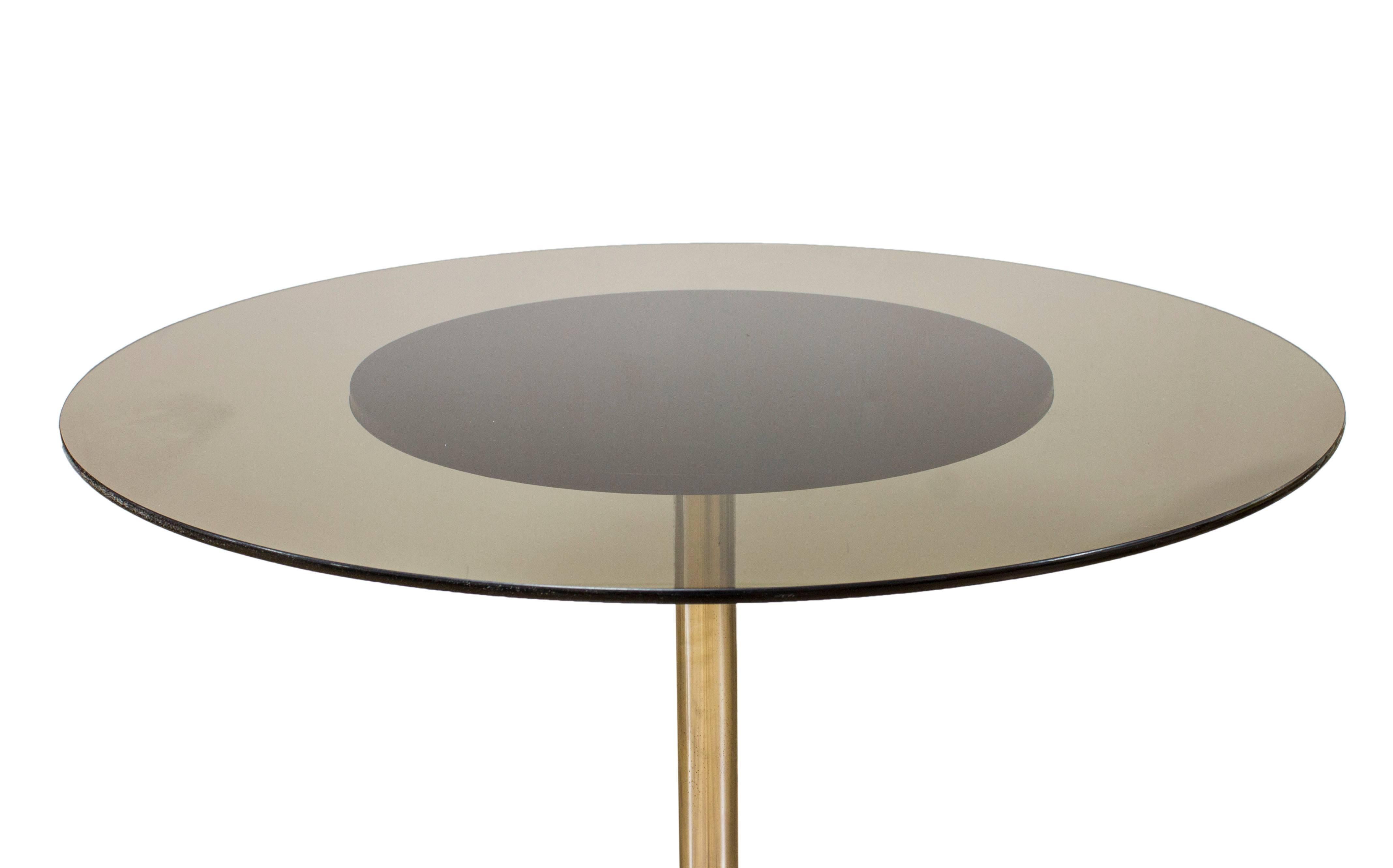 British Retro Glass Chrome & Perspex Circular Dining Table Set Boardroom Conservatory For Sale