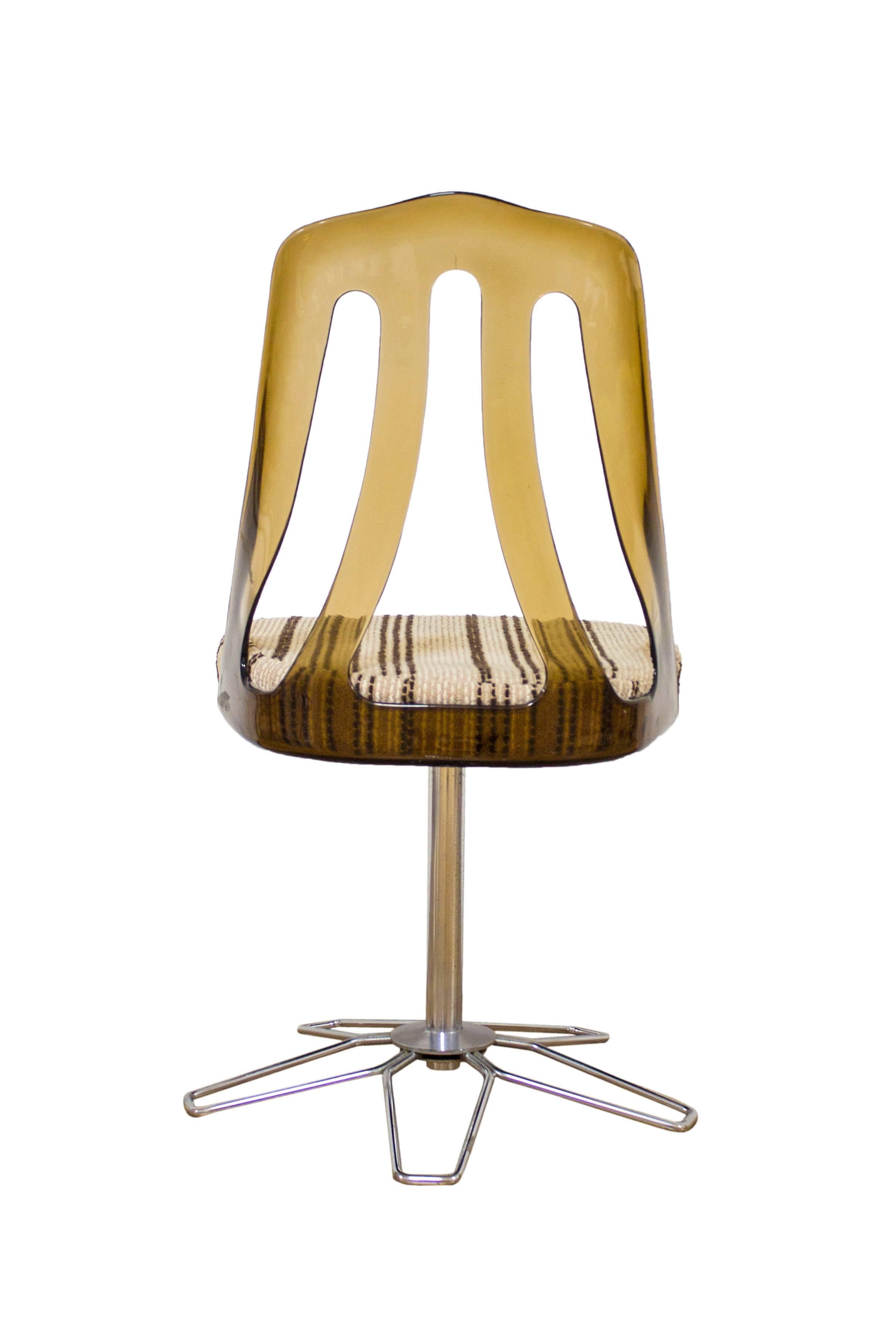 Retro Glass Chrome & Perspex Circular Dining Table Set Boardroom Conservatory For Sale 3