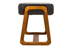 Danish Teak and Black Vinyl Stool G Plan