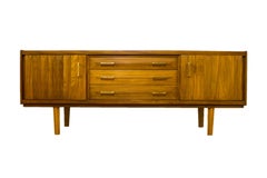 Danish Teak Diamond Relief Cut Sideboard Media Unit Storage Vintage Retro G Plan