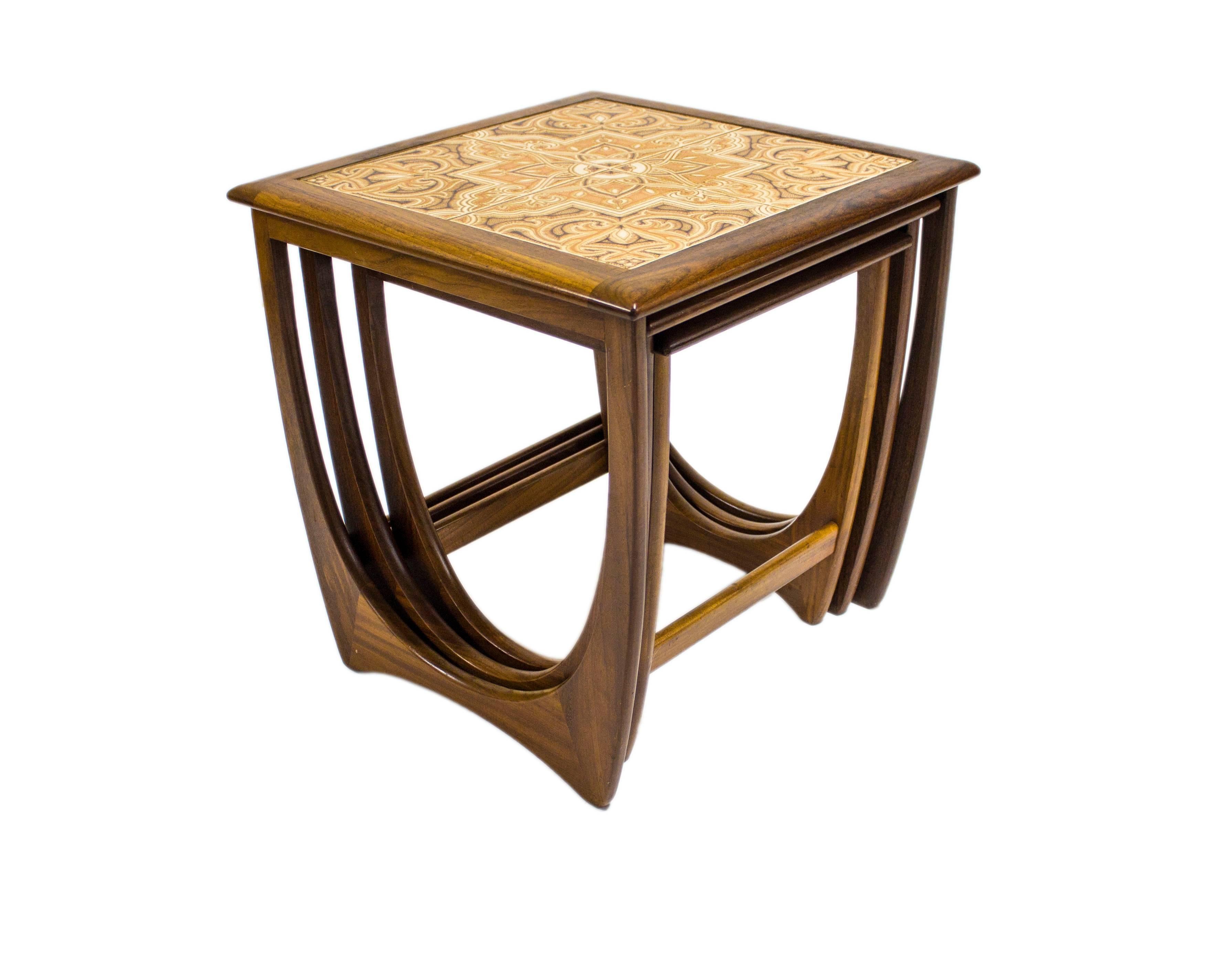g plan nest of tables tiled top