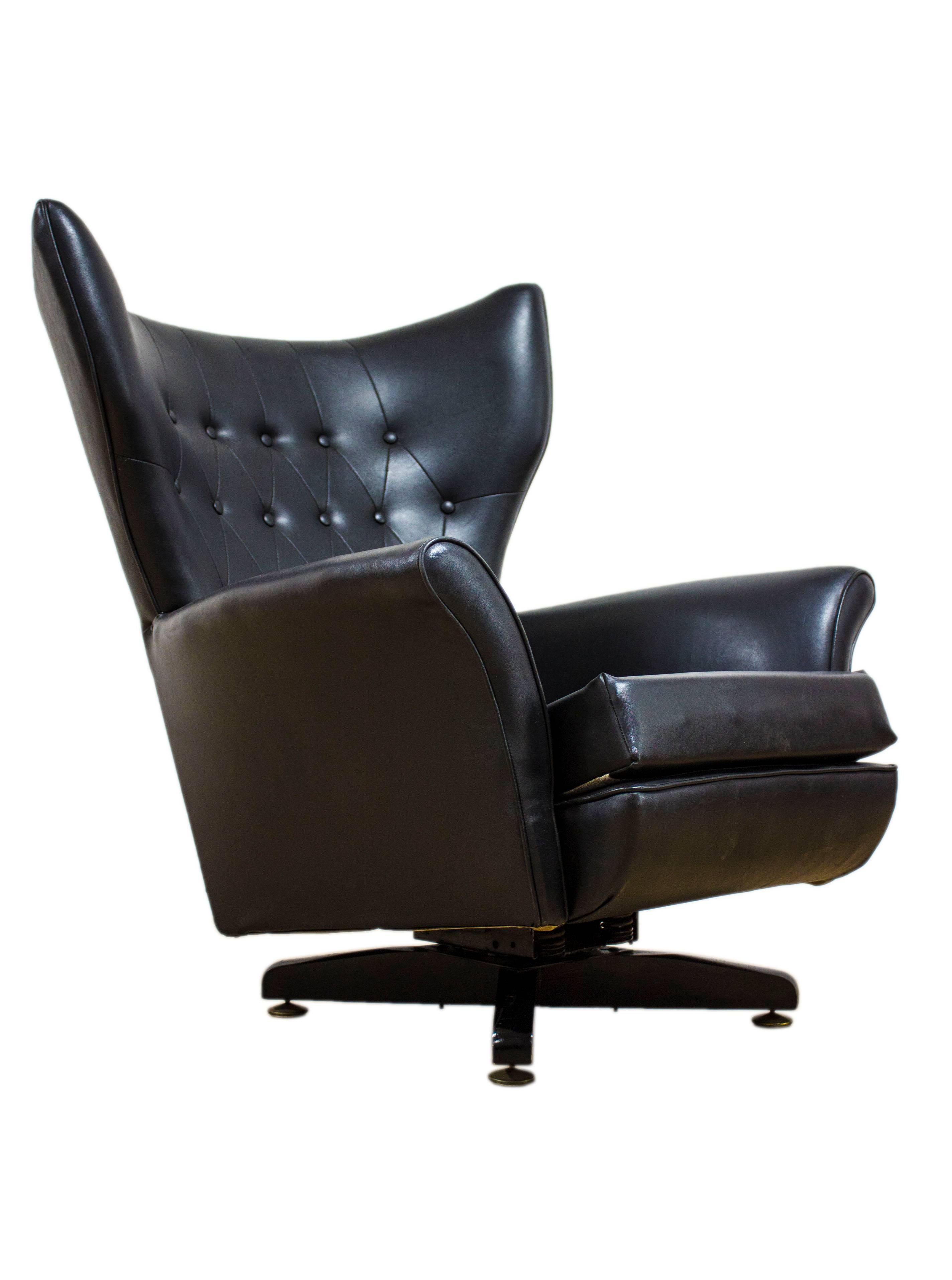 Dubbed “The most confirmable chair in the world”, the G Plan 6250 wingbacked swivel armchair in sumptuous black leather was the brain child of legendary designer Paul Conti in 1976 for the G Plan factory in High Wycombe.

With it’s original