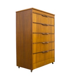 Danish Tallboy Chest Drawers with Inset Rosewood Handles G Plan Eames Era