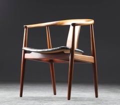 Armchair by Tove & Edvard Kindt-Larsen in Mahogany and Black Leather