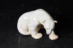 Stamped Polar Bear by Knud Kyhn in Glazed Stoneware Made by Bing & Grøndahl