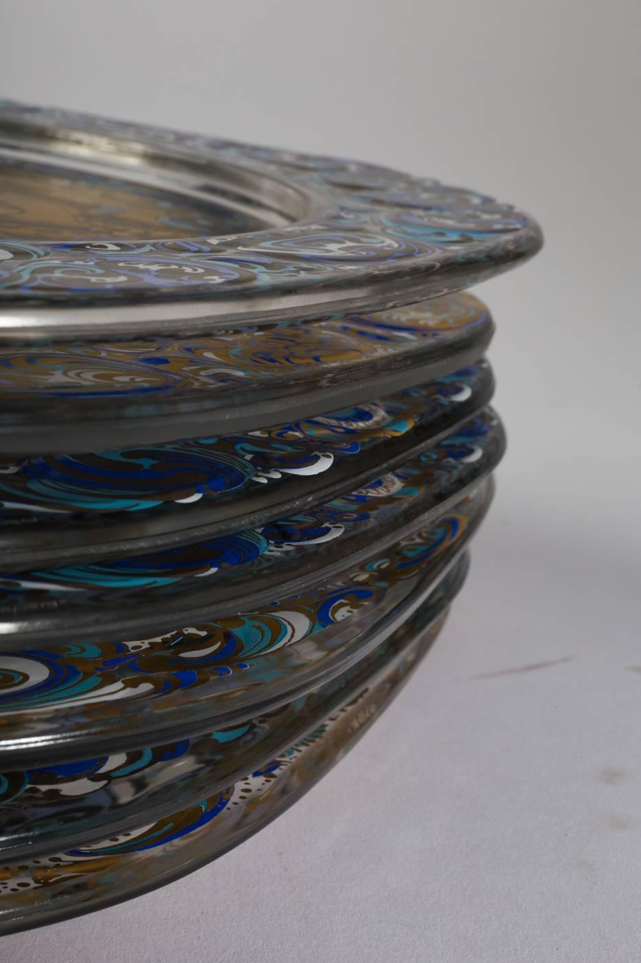 Christmas Plates in Glass by Artist Björn Wiinblad For Sale 1