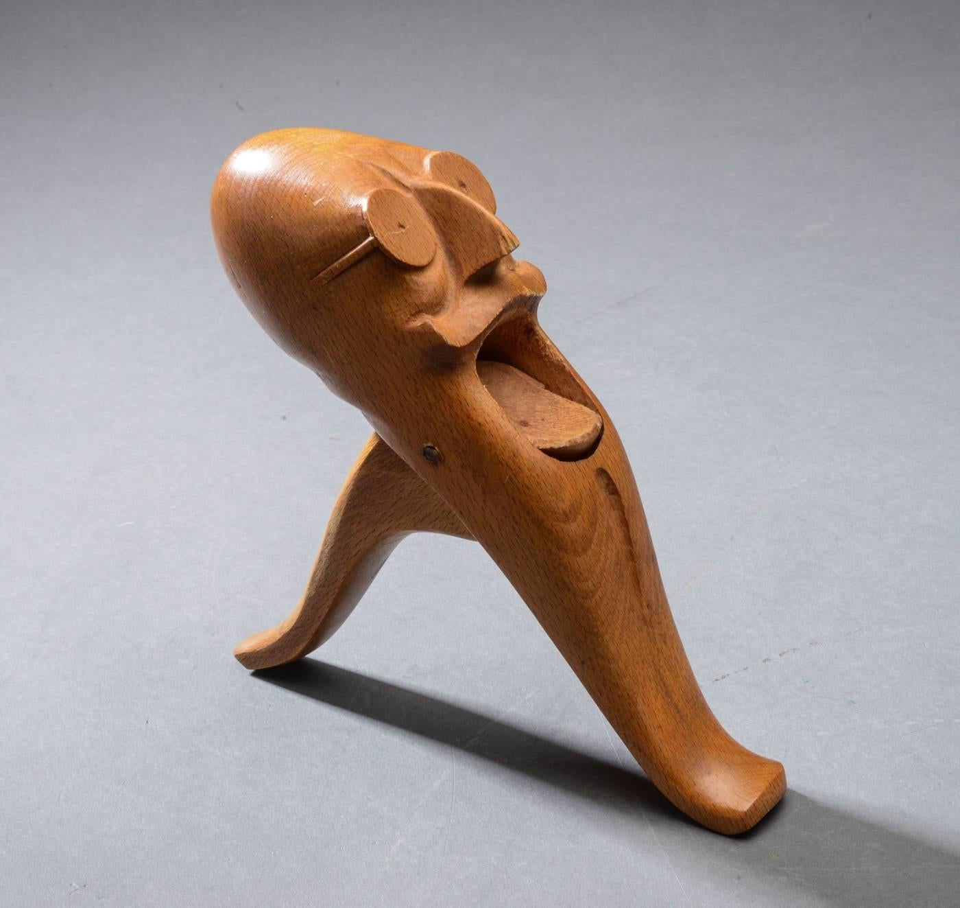 A rare stamped nutcracker representing the Prime Minister Thorvald Stauning by Kay Bojesen in sculpted beech made by Kay Bojesen.