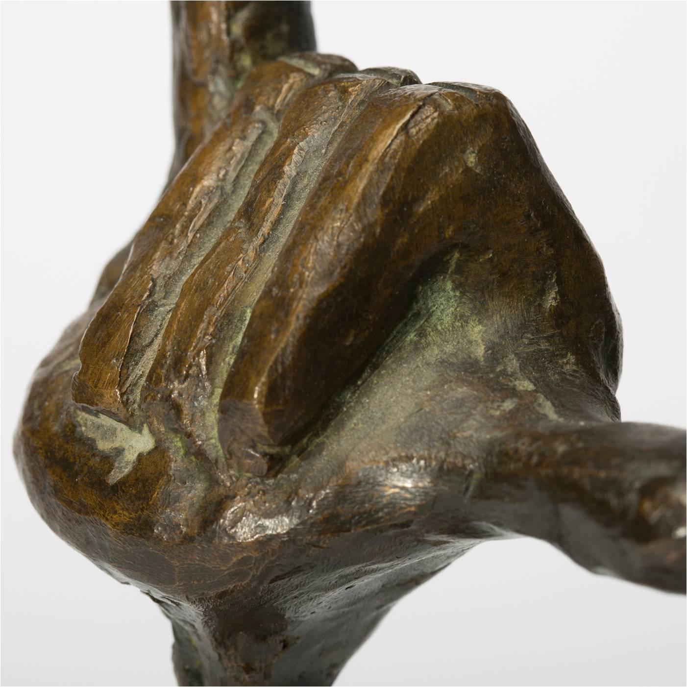 Scandinavian Modern Bronze Statue Klenkes by Hubert Löneke For Sale