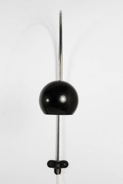 Large Bow Lamp in Black and Chrome Lacquered Metal