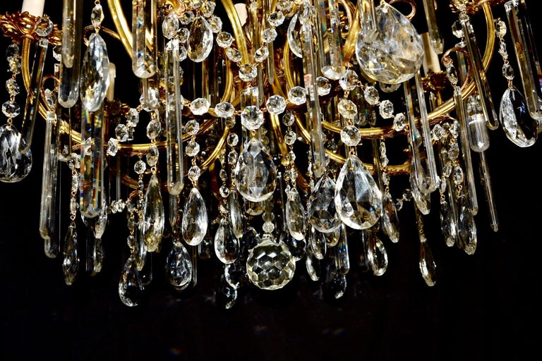 Gilded Crystal Bohemia Chandelier Antique Ceiling Lamp Re Art This Beautiful Twelve Light Chandelier Has A Gilded Brass Frame Cut Crystal Bohemia Tear