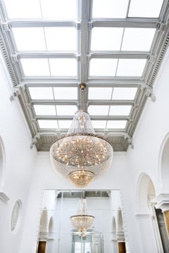 Kristall-Kristall-Kronleuchter Empire Sac a Perle Große Palastlampe Chateau Lustre