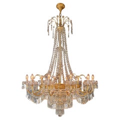 Grande lampadario barocco in cristallo in ottone massiccio Grande classico a sospensione