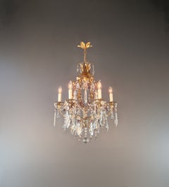 Crystal Chandelier Purple and Bohemian Czech Crystals Floral European Design