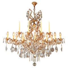 Oval Italian Baroque Revival Crystal Chandelier Rococo Style Dining Room Ceiling