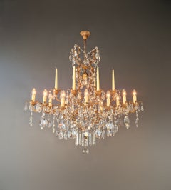 Oval Italian Baroque Revival Crystal Chandelier Rococo Style Dining Room Ceiling