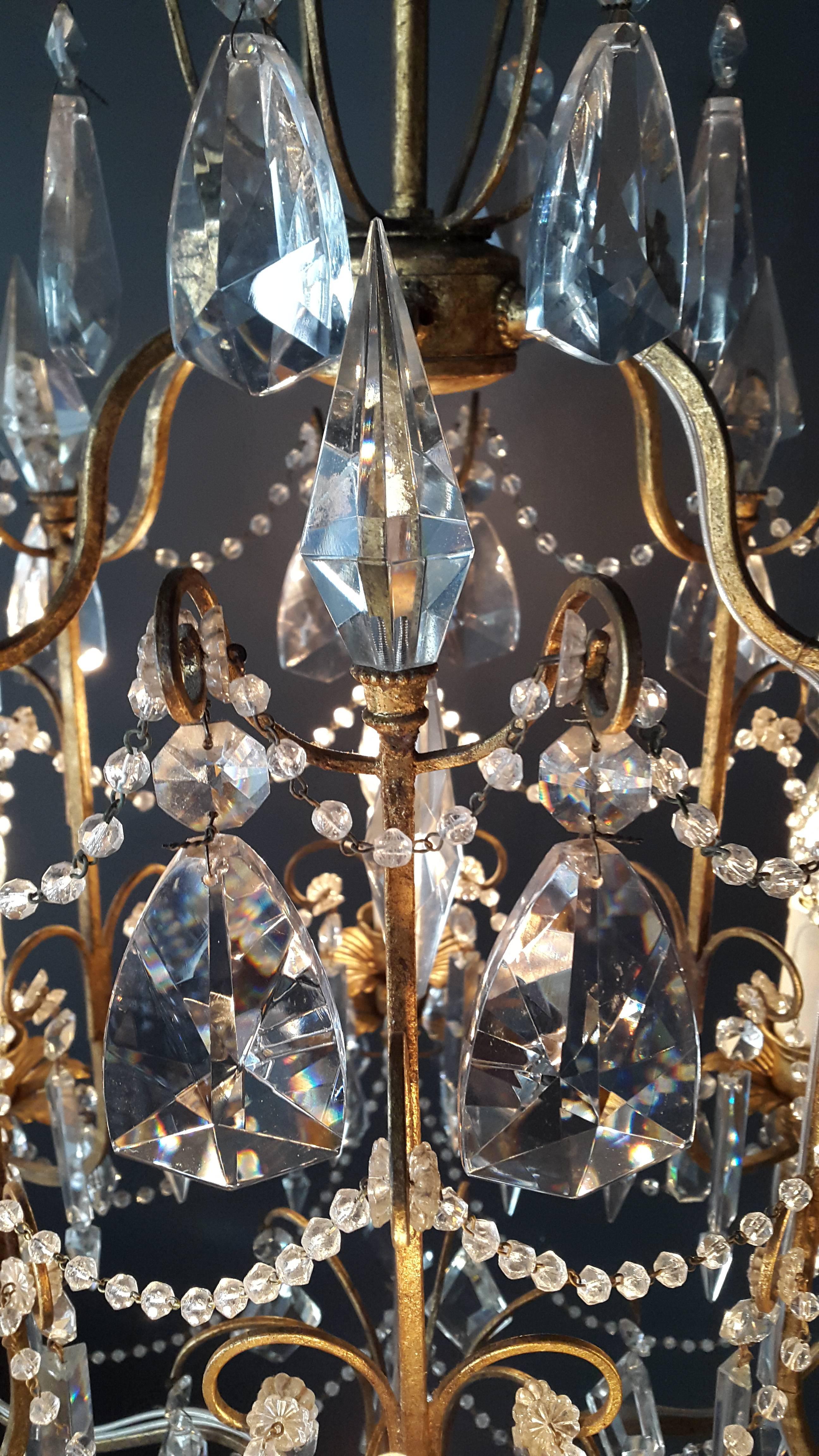Hand-Knotted Antique Crystal Chandelier Antique Ceiling Lamp 
