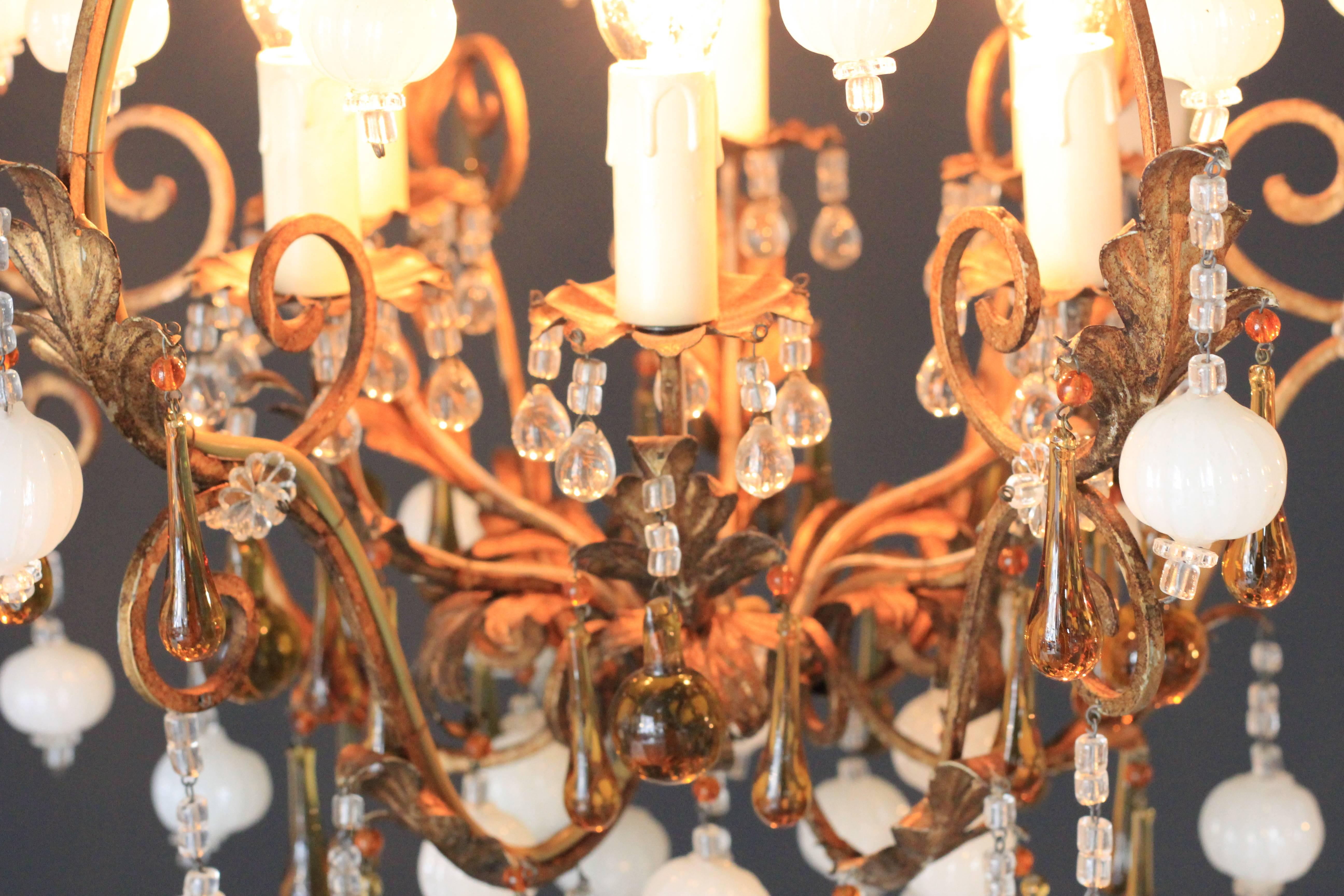 brown crystal chandelier