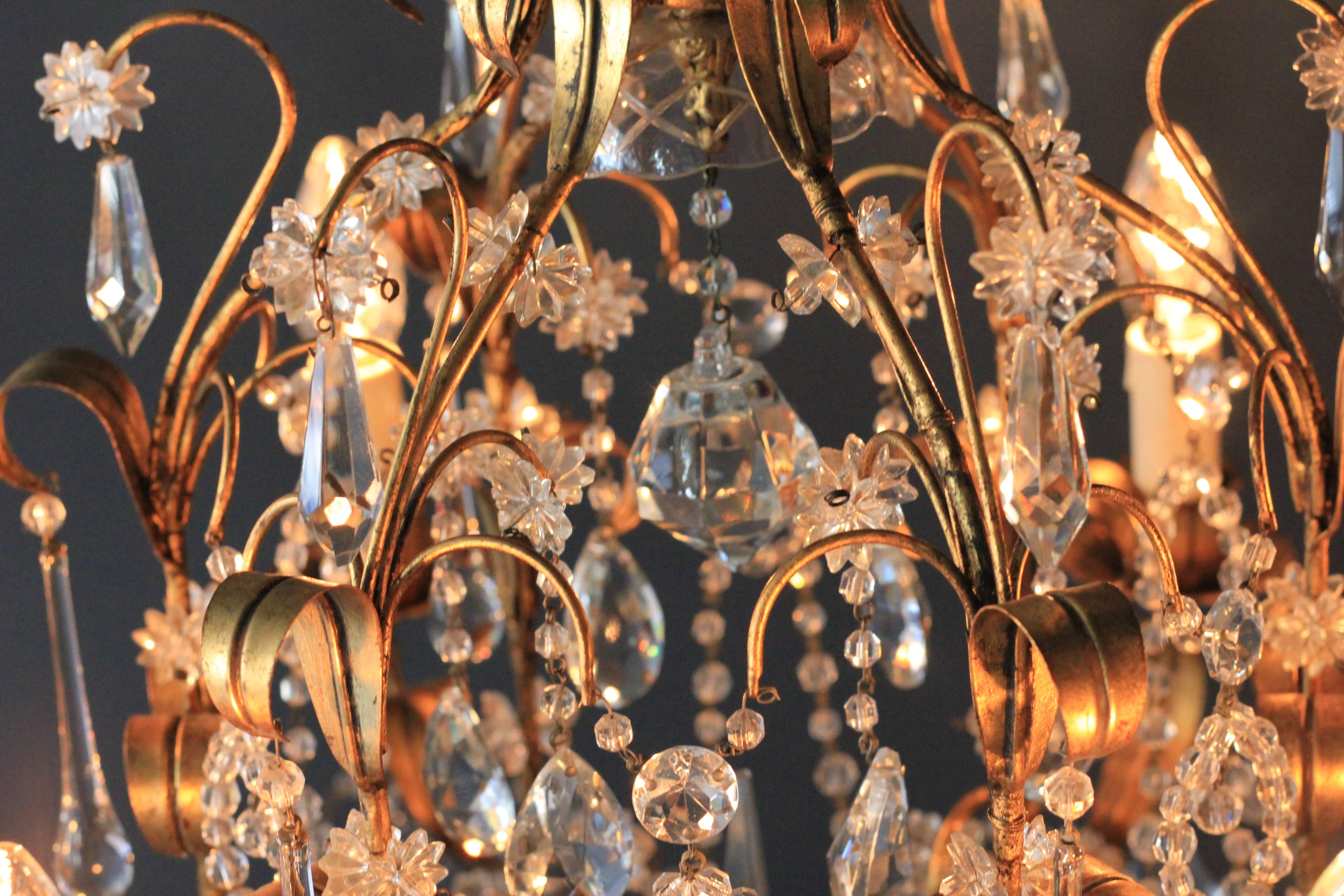 Hand-Knotted Crystal Chandelier with Murano Elements