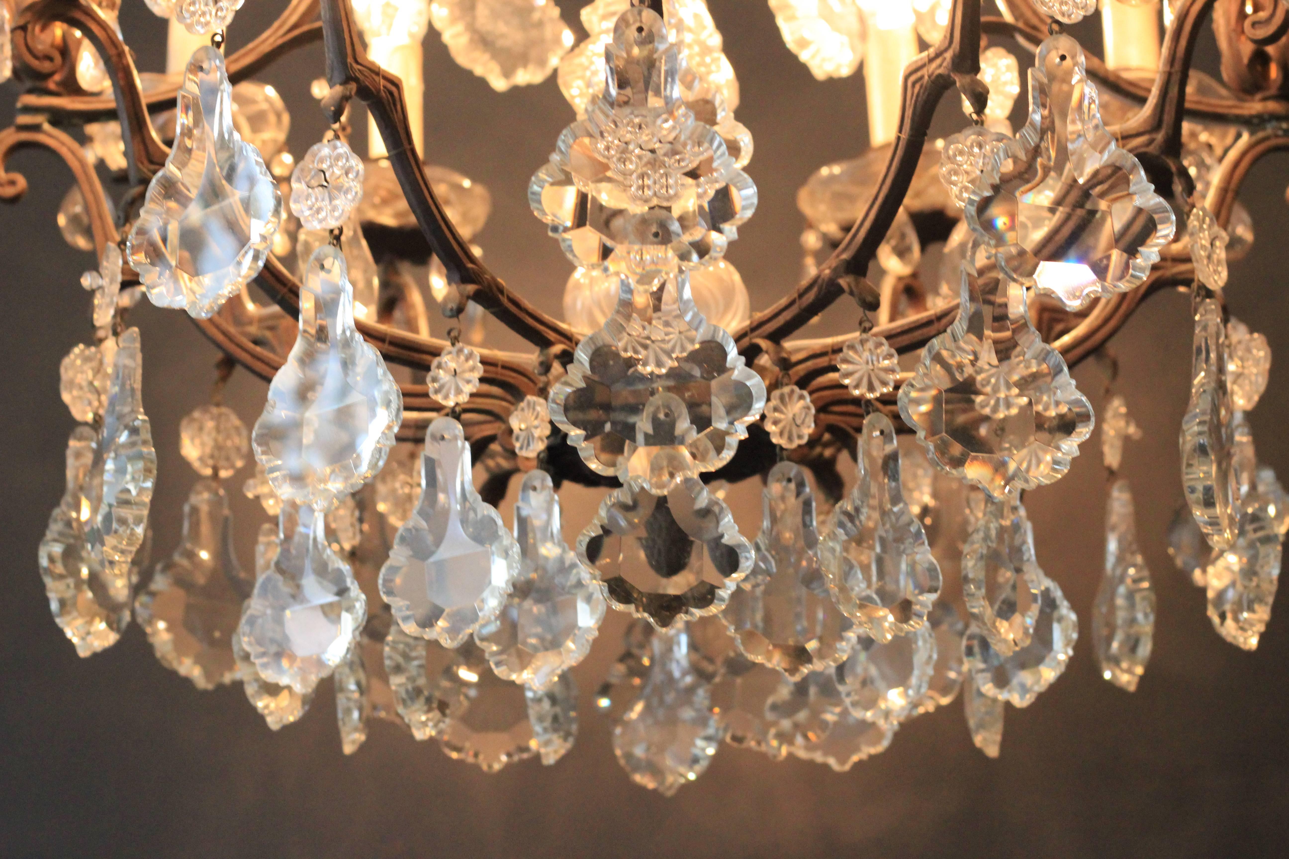 Fine Rarity Crystal Chandelier 1920 Lustre Antique Ceiling Lamp Art Nouveau WoW (Europäisch)