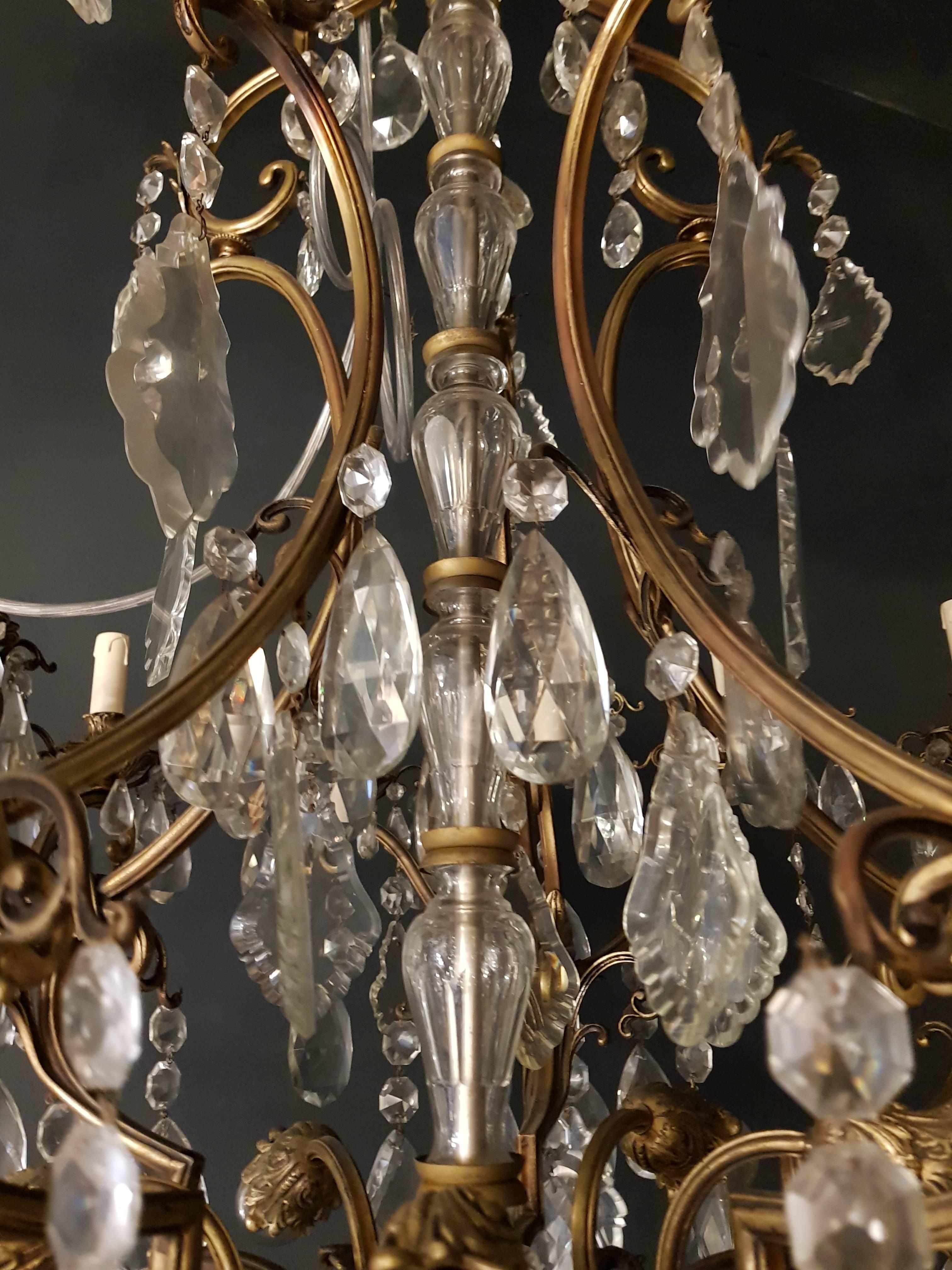 Hand-Knotted Antique Crystal Chandelier Antique Ceiling Lamp Big