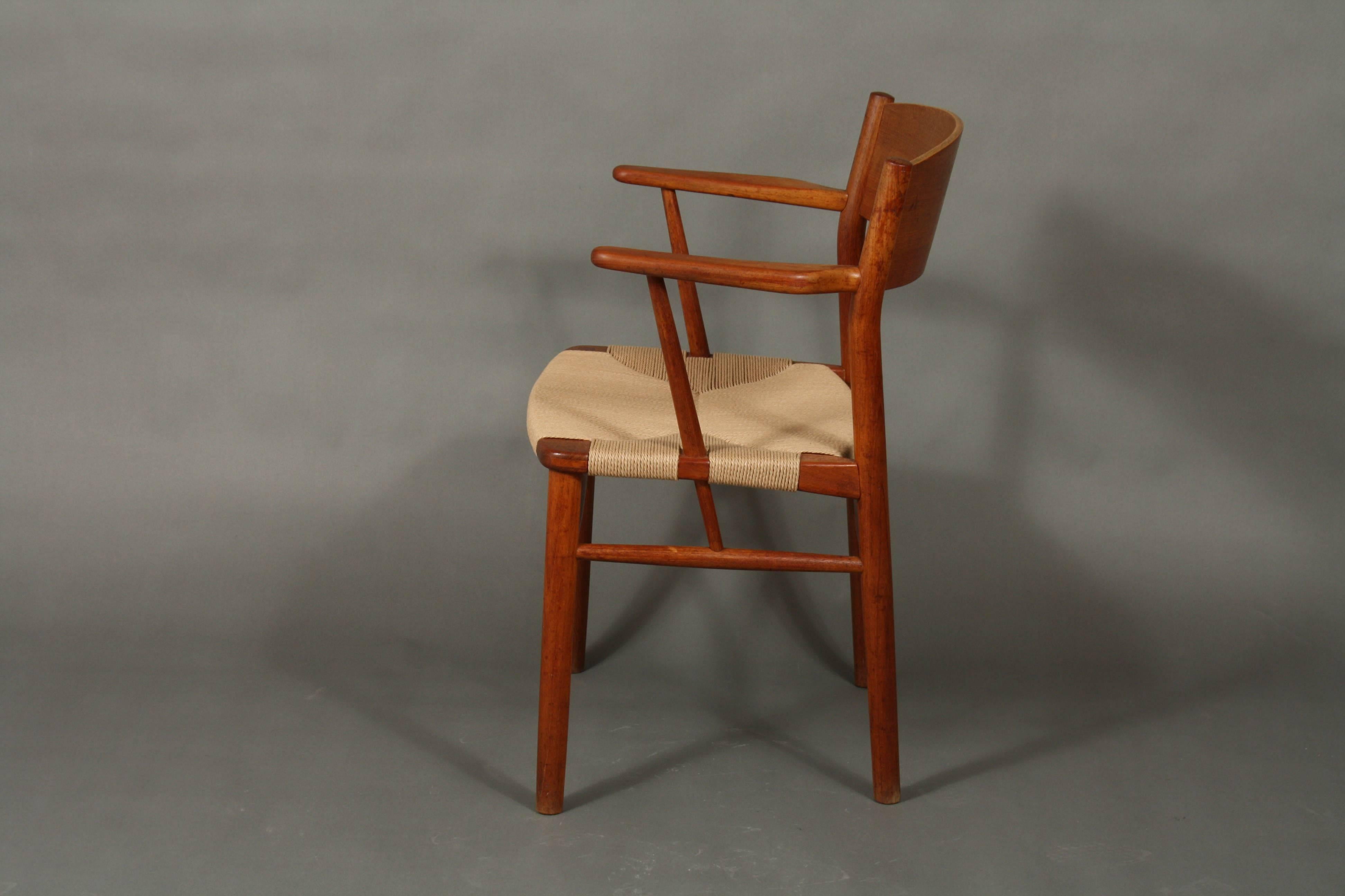Danish Børge Mogensen Model 538 Dining Chair Teak, Restored with New Woven Seats