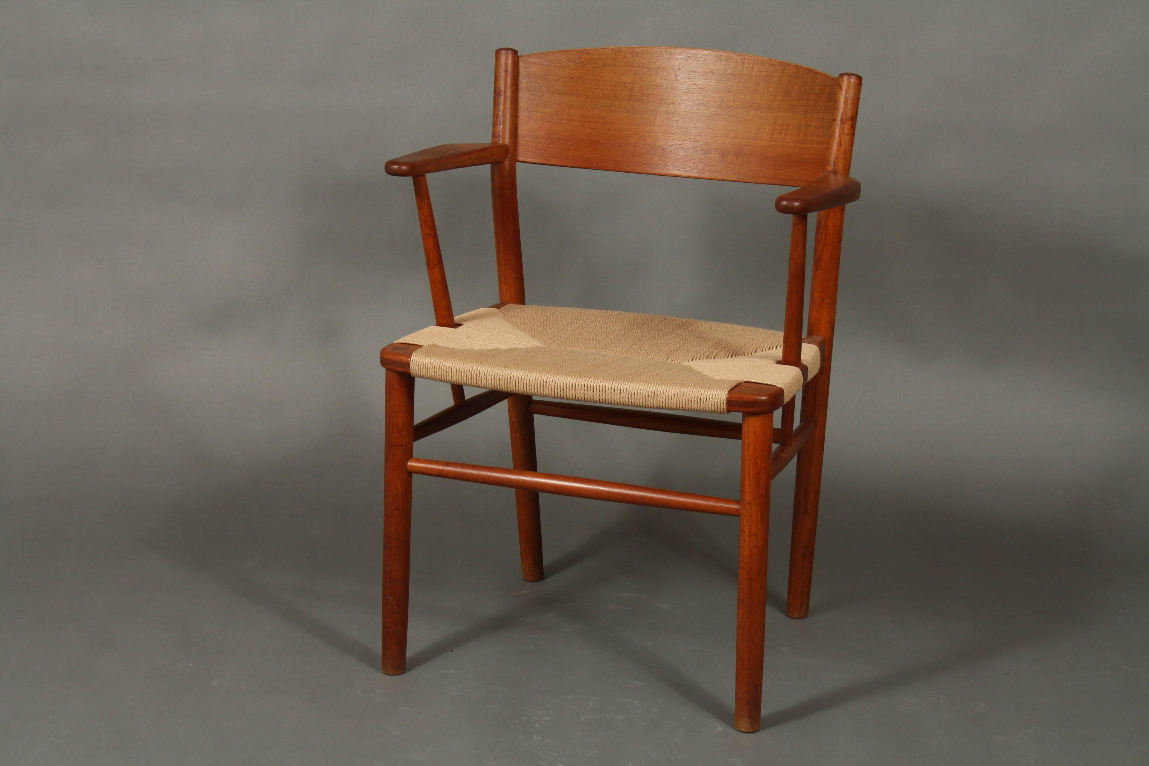 Mid-Century Modern Børge Mogensen Model 538 Dining Chair Teak, Restored with New Woven Seats