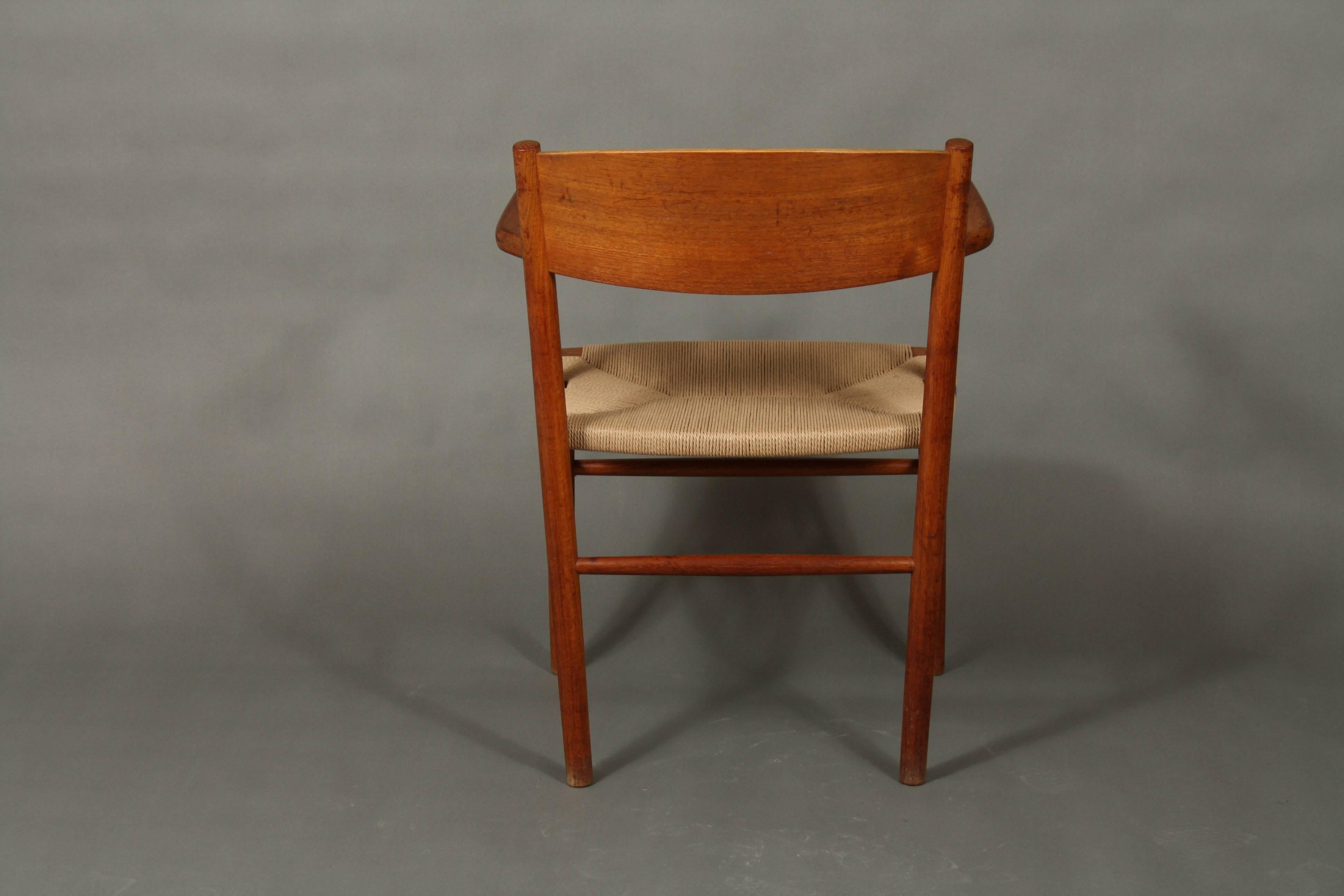 Børge Mogensen Model 538 Dining Chair Teak, Restored with New Woven Seats 2