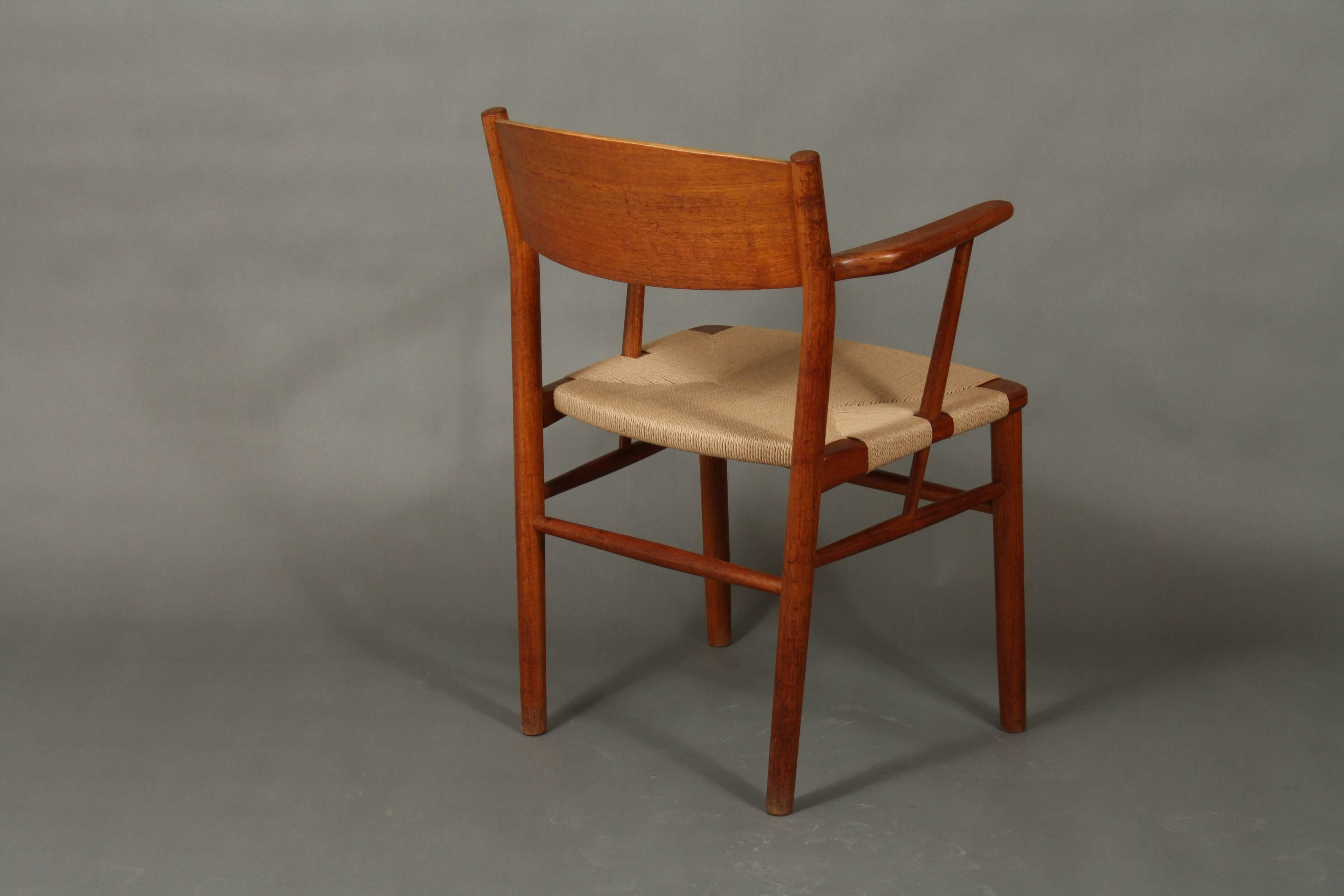 Børge Mogensen Model 538 Dining Chair Teak, Restored with New Woven Seats 3