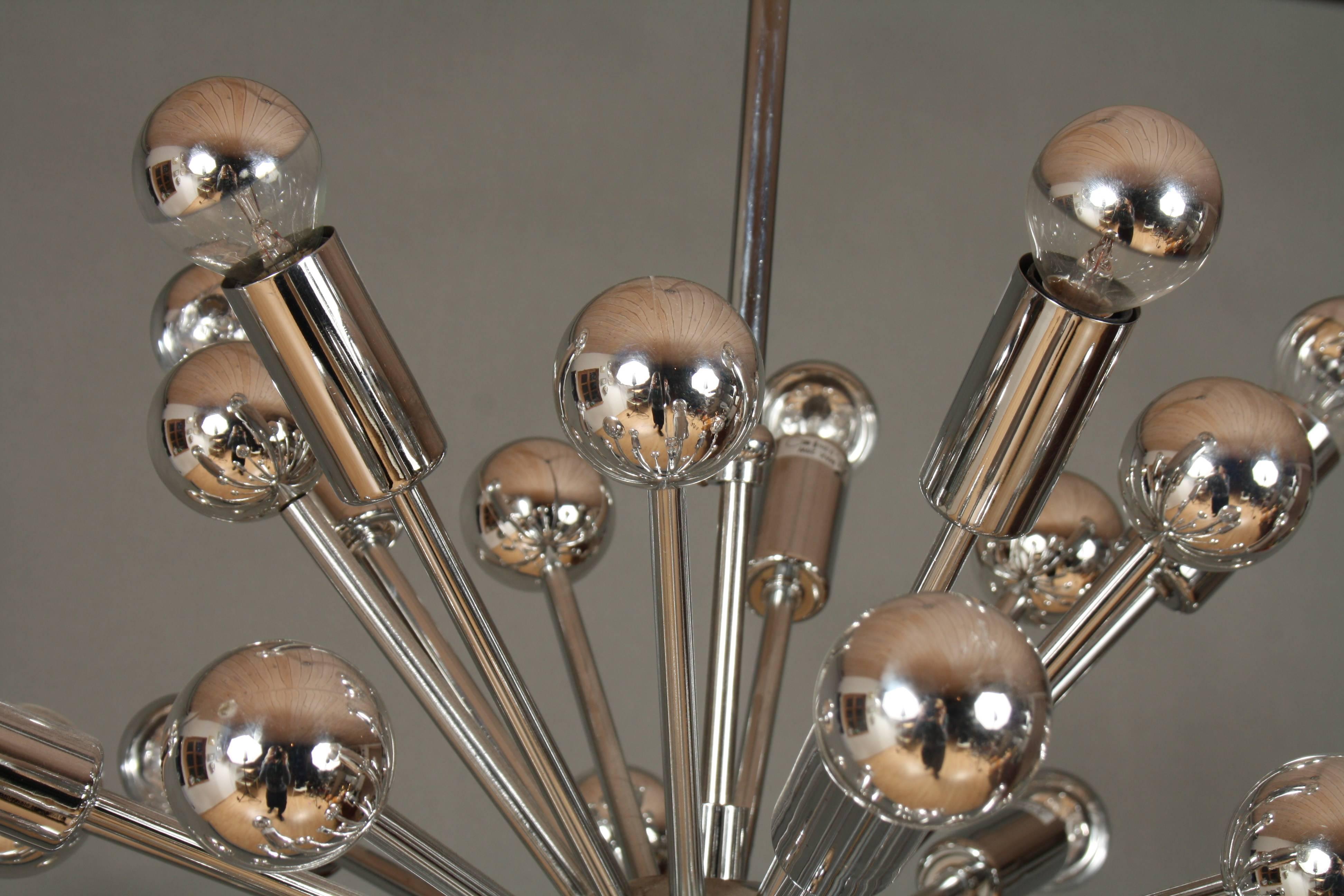 Mid-Century Modern Mid-Century Style Chrome Sputnik Chandelier