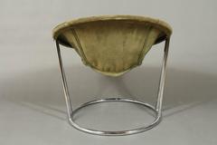 Circle Chairs, Chrome and Green Suede