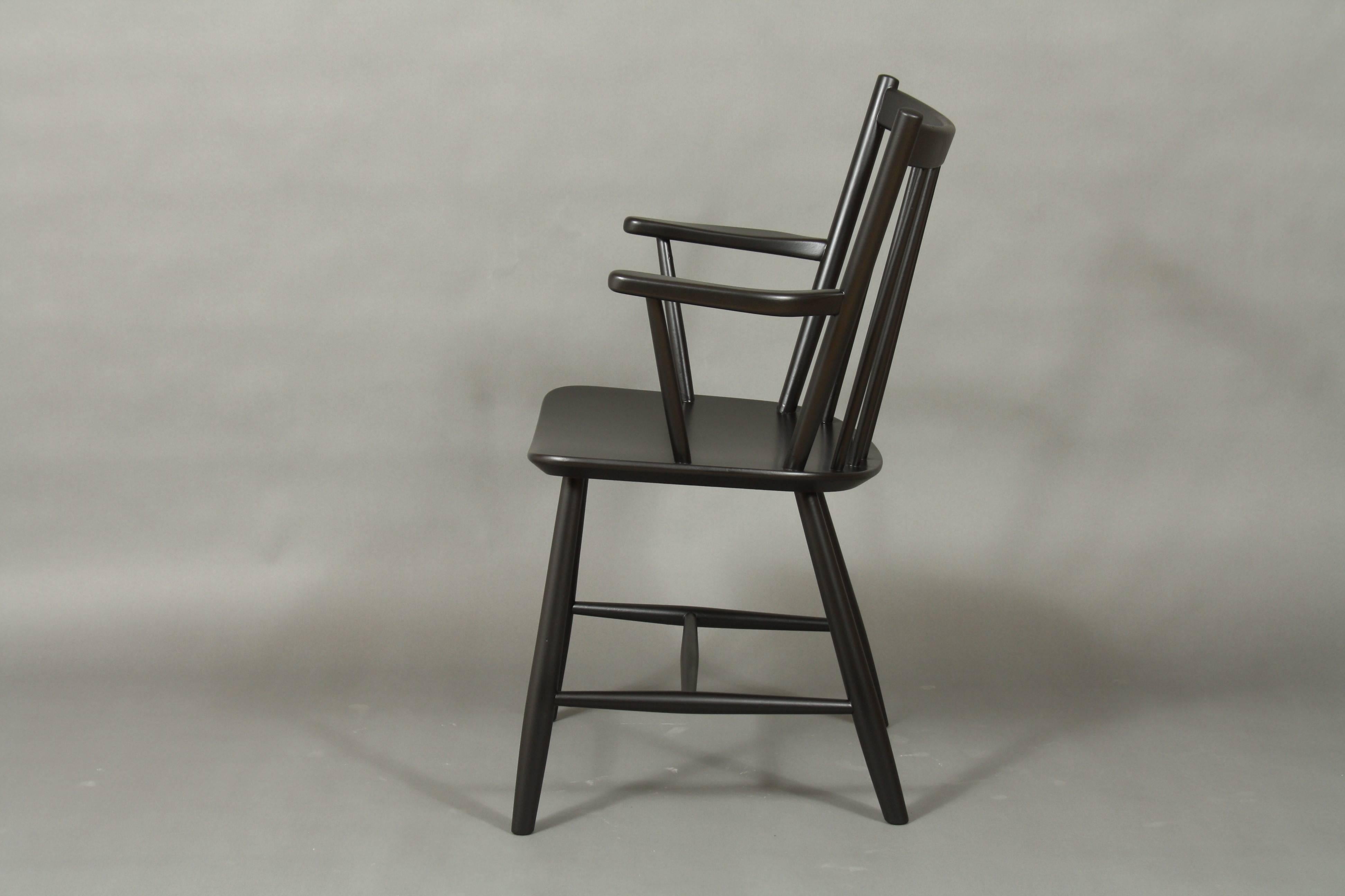 Mid-Century Modern Børge Mogensen Black Dining Chair, Model J42 For Sale
