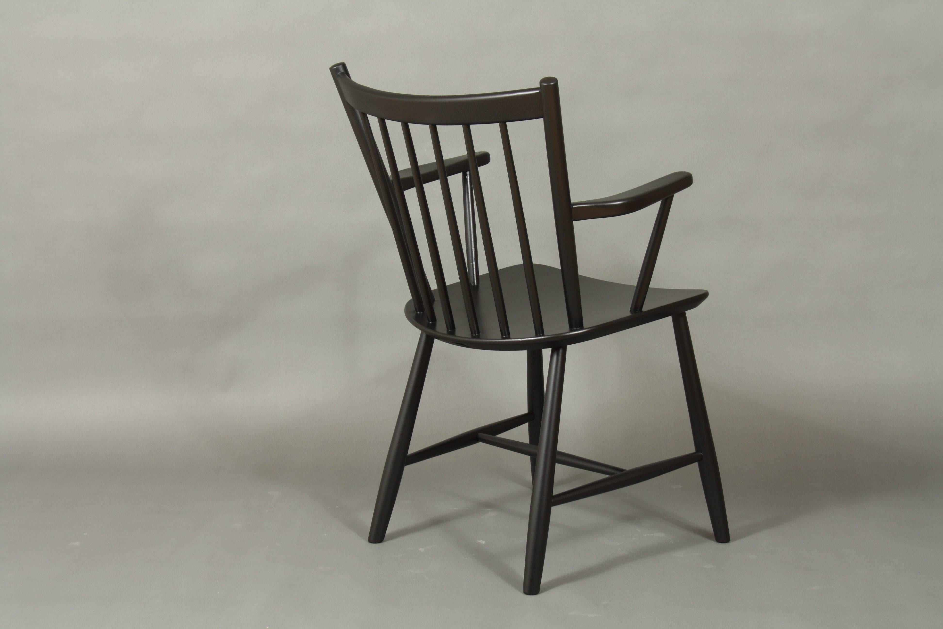 Børge Mogensen Black Dining Chair, Model J42 In Good Condition For Sale In Faarevejle, DK