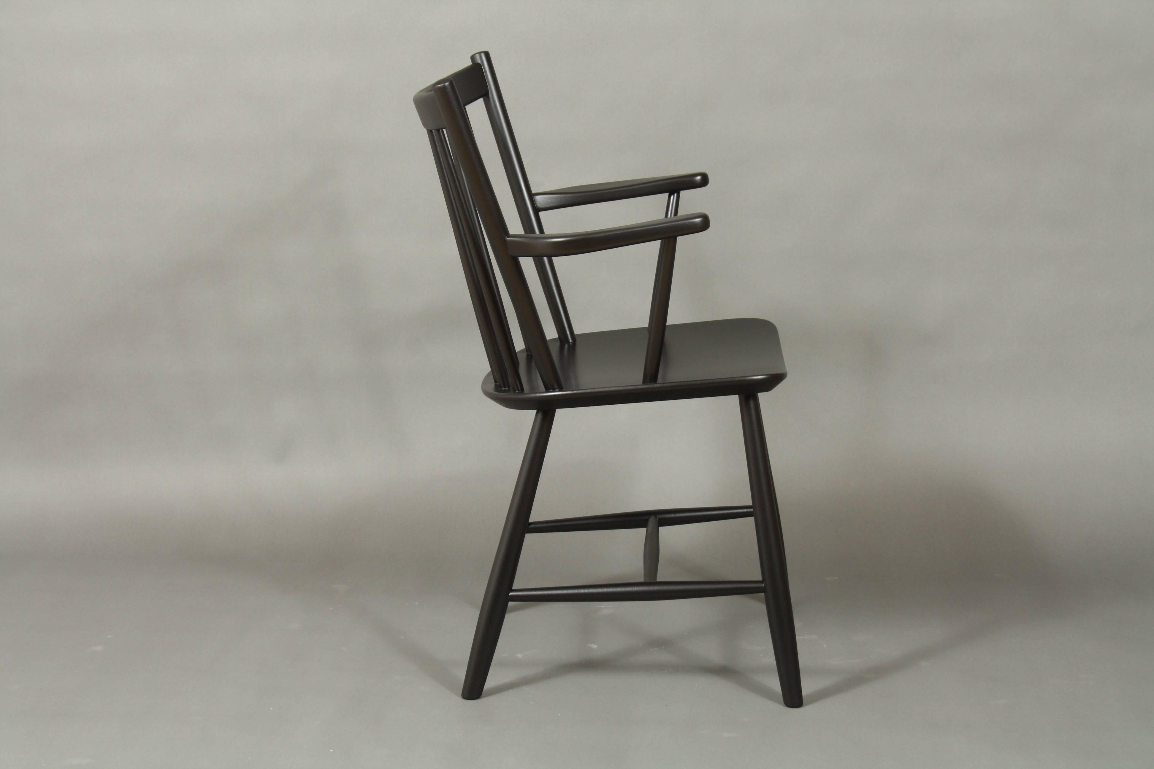 20th Century Børge Mogensen Black Dining Chair, Model J42 For Sale