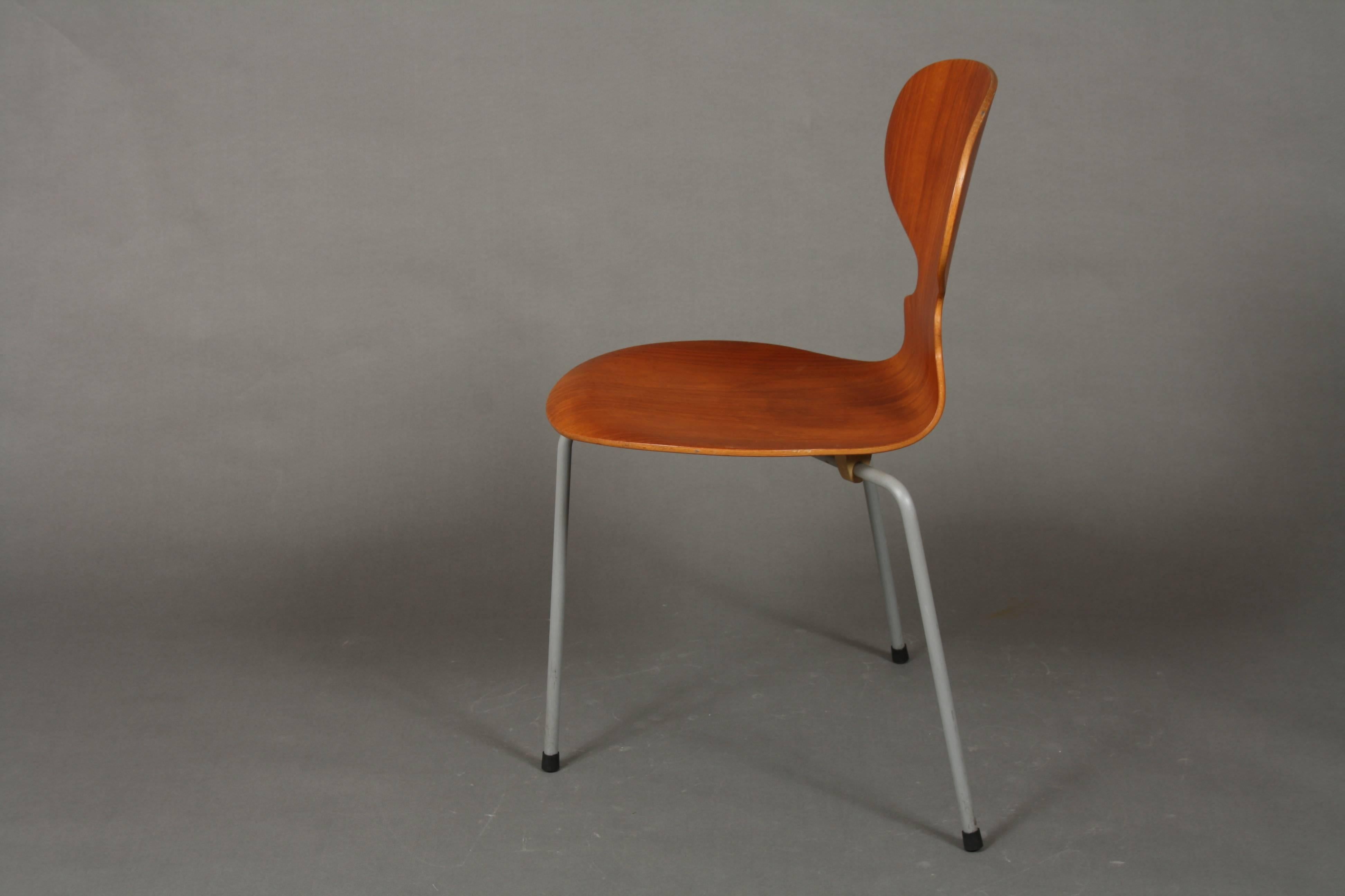 Danish Two Early Arne Jacobsen Three Legged Ant Chairs For Sale