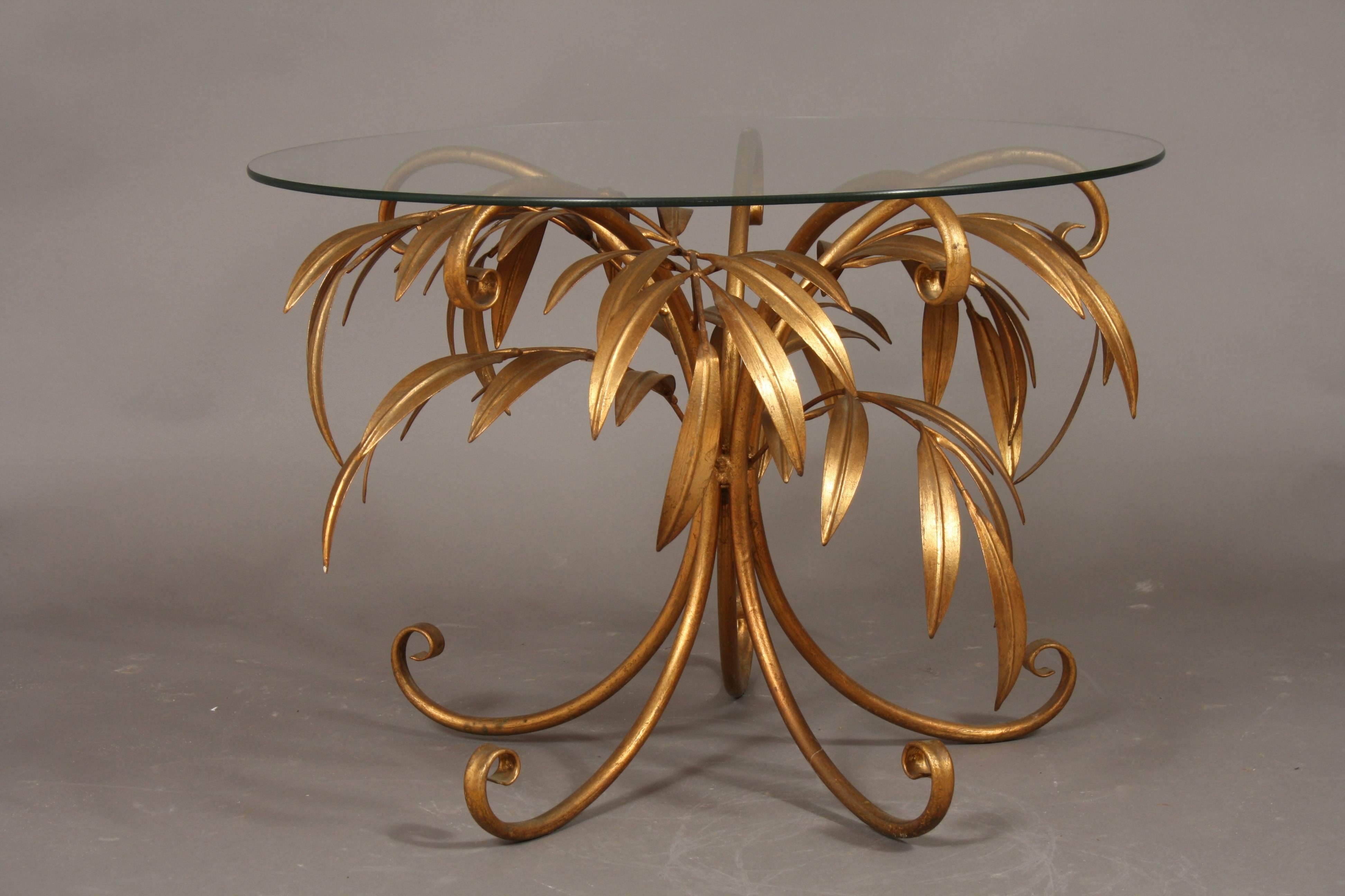 Mid-Century Modern 1960s Hans Kögl Brass Gold Palm Tree Table