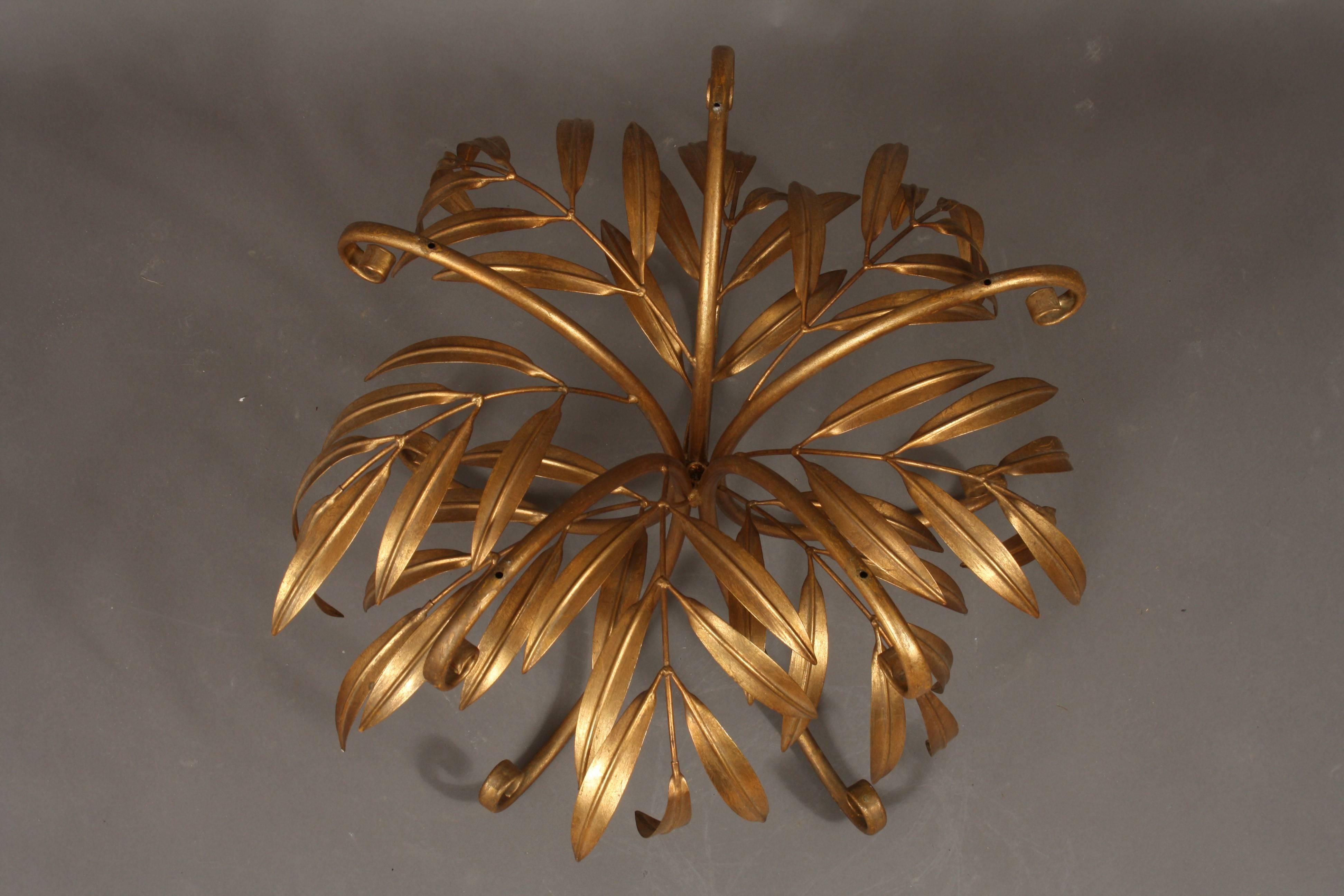 1960s Hans Kögl Brass Gold Palm Tree Table In Excellent Condition In Faarevejle, DK