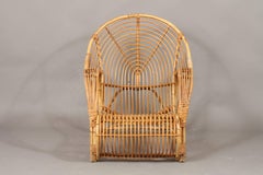 Rattan Lounge Chair, 1950s, Viggo Boesen Style, Danish